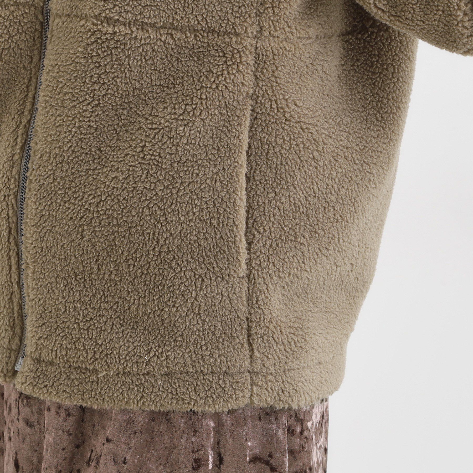 SHOO･LA･RUE「【洗濯機可】即サマになる ノーカラー ボアブルゾン」|ブルゾン・スタジャン|