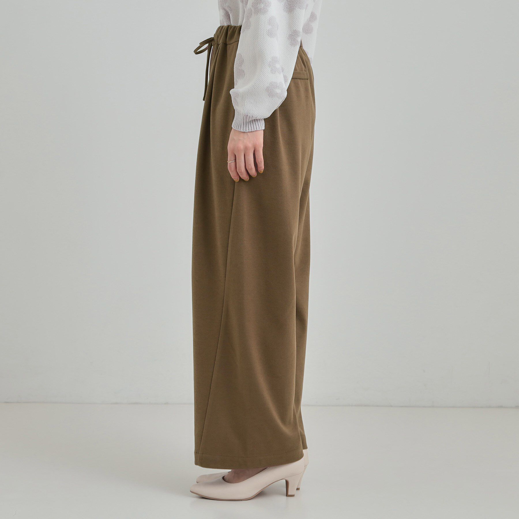 SHOO･LA･RUE「【あったか/S-LL】ゆるっとリラクシーに イージーワイドパンツ」|その他|