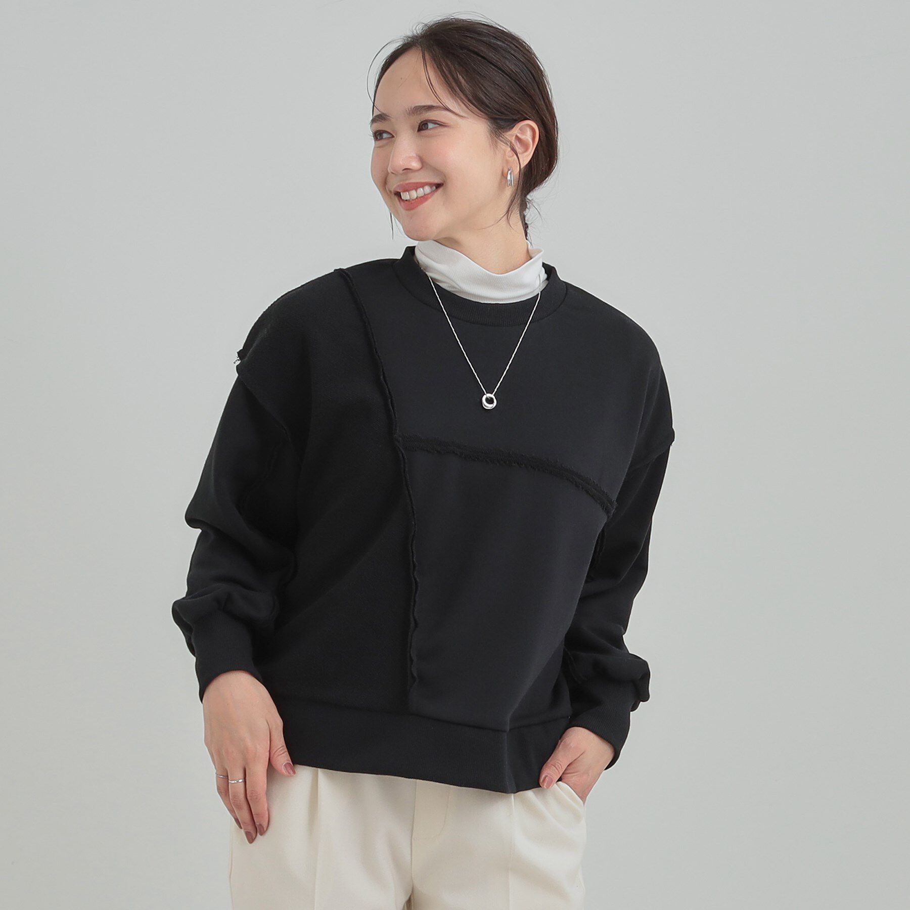 SHOO･LA･RUE「楽しながら おしゃれに リメイク風スウェット」|パーカー|