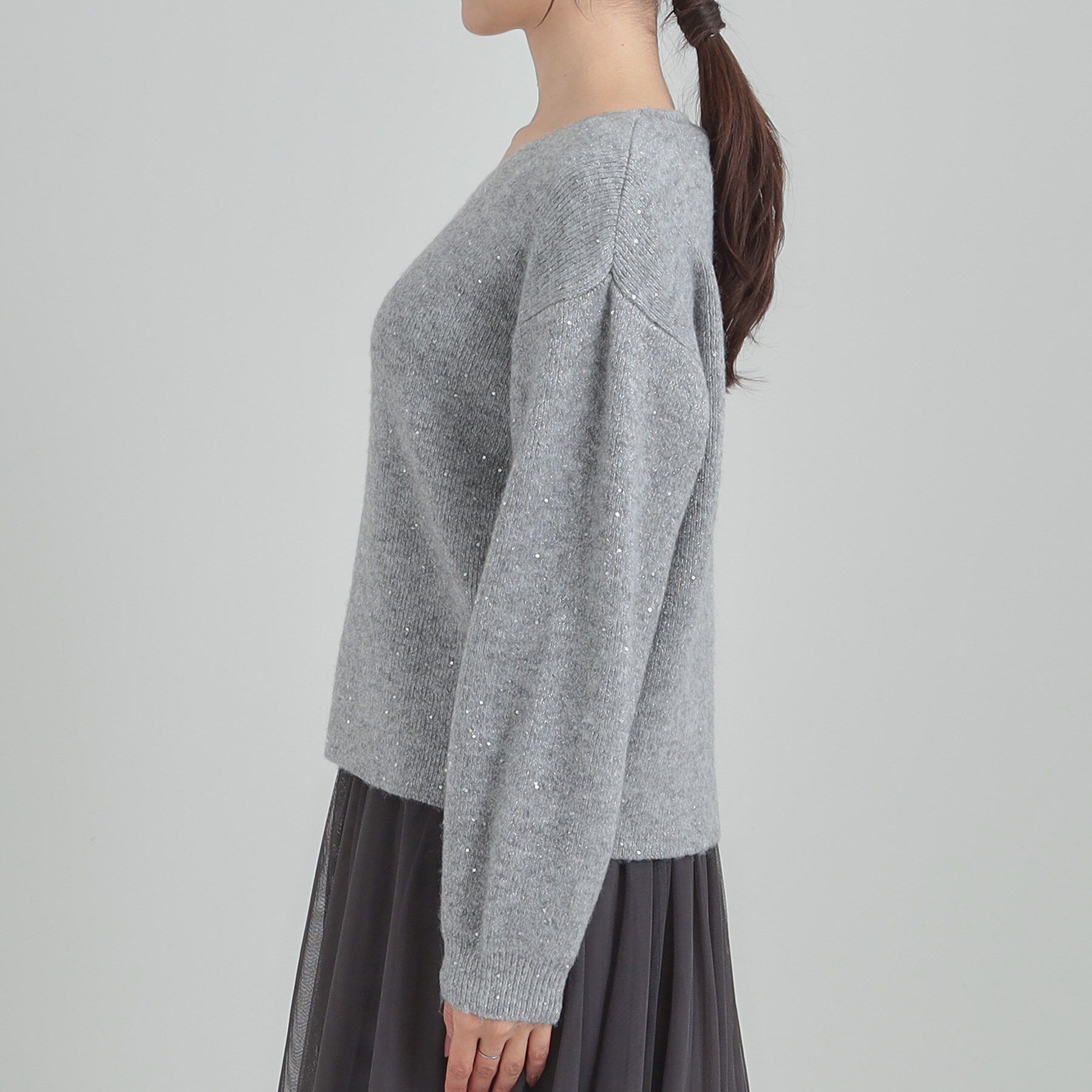 SHOO･LA･RUE「【S-LL】きらっと華やぐ　大人のスパンコールニット」|ニット・セーター|