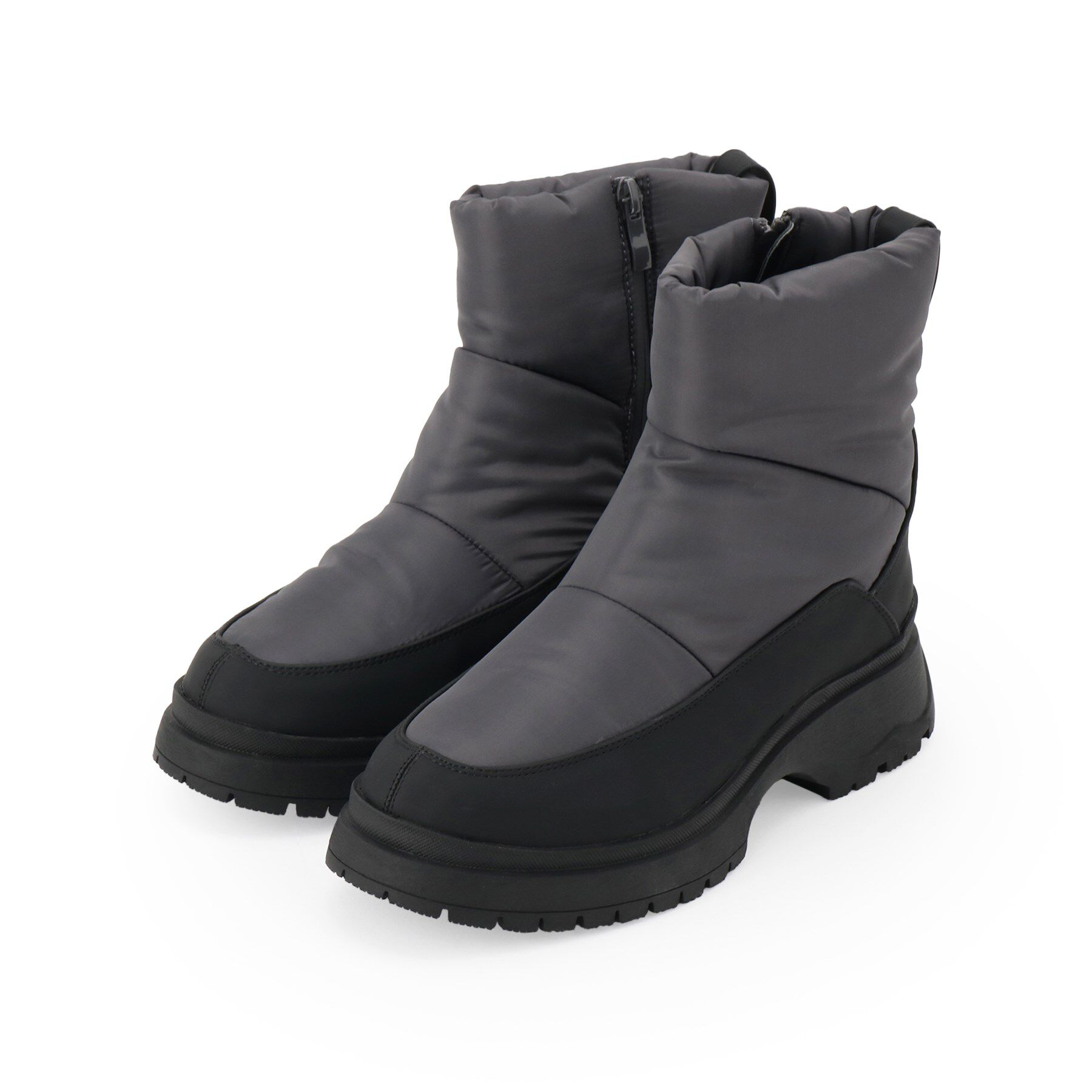 SHOO･LA･RUE「あったかキルティングブーツ」|ショートブーツ|グレー(012)