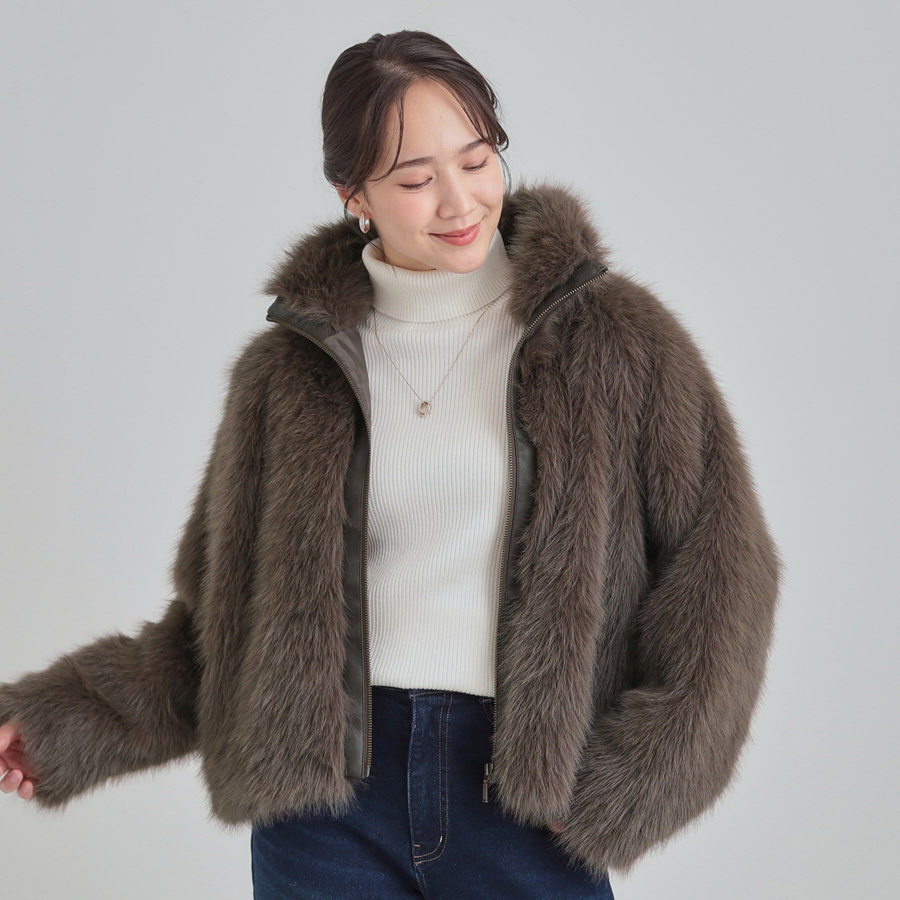 SHOO･LA･RUE「フェイクファーブルゾン」|ブルゾン・スタジャン|