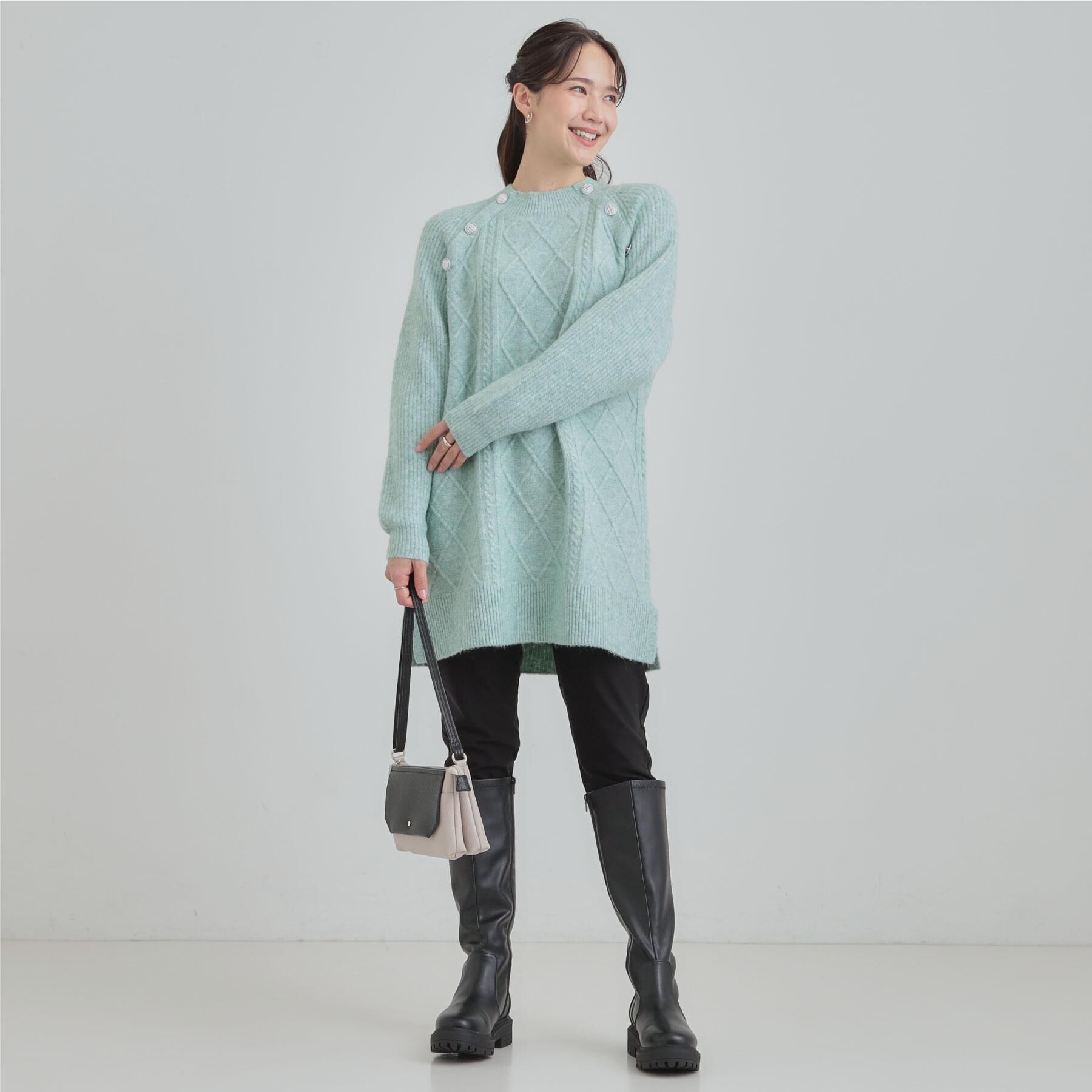 SHOO･LA･RUE「【着丈選べる】ケーブル柄ニットワンピース」|ワンピース|