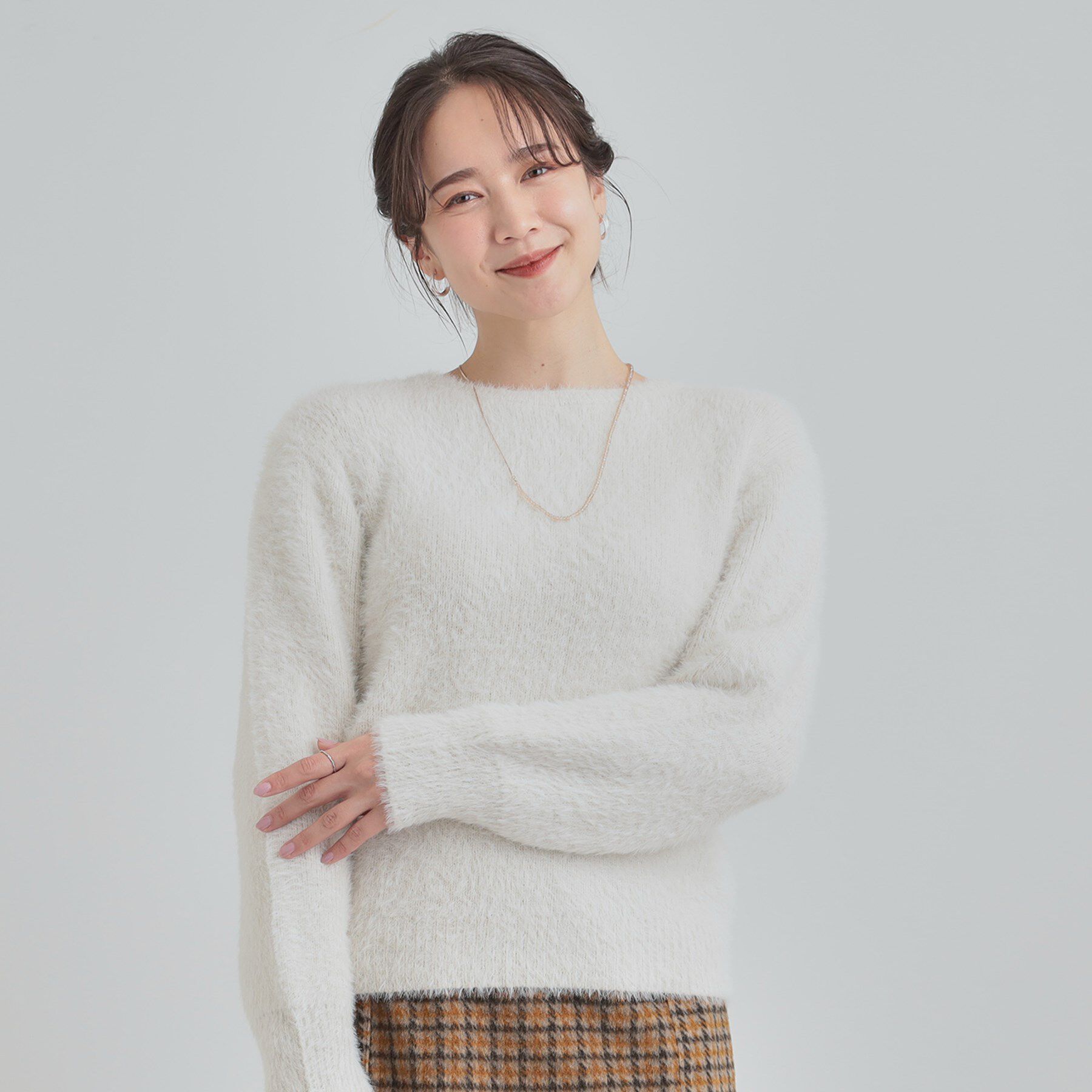 SHOO･LA･RUE「【S-LL】きらっと華やか ふんわりラメフェザーニット」|ニット・セーター|