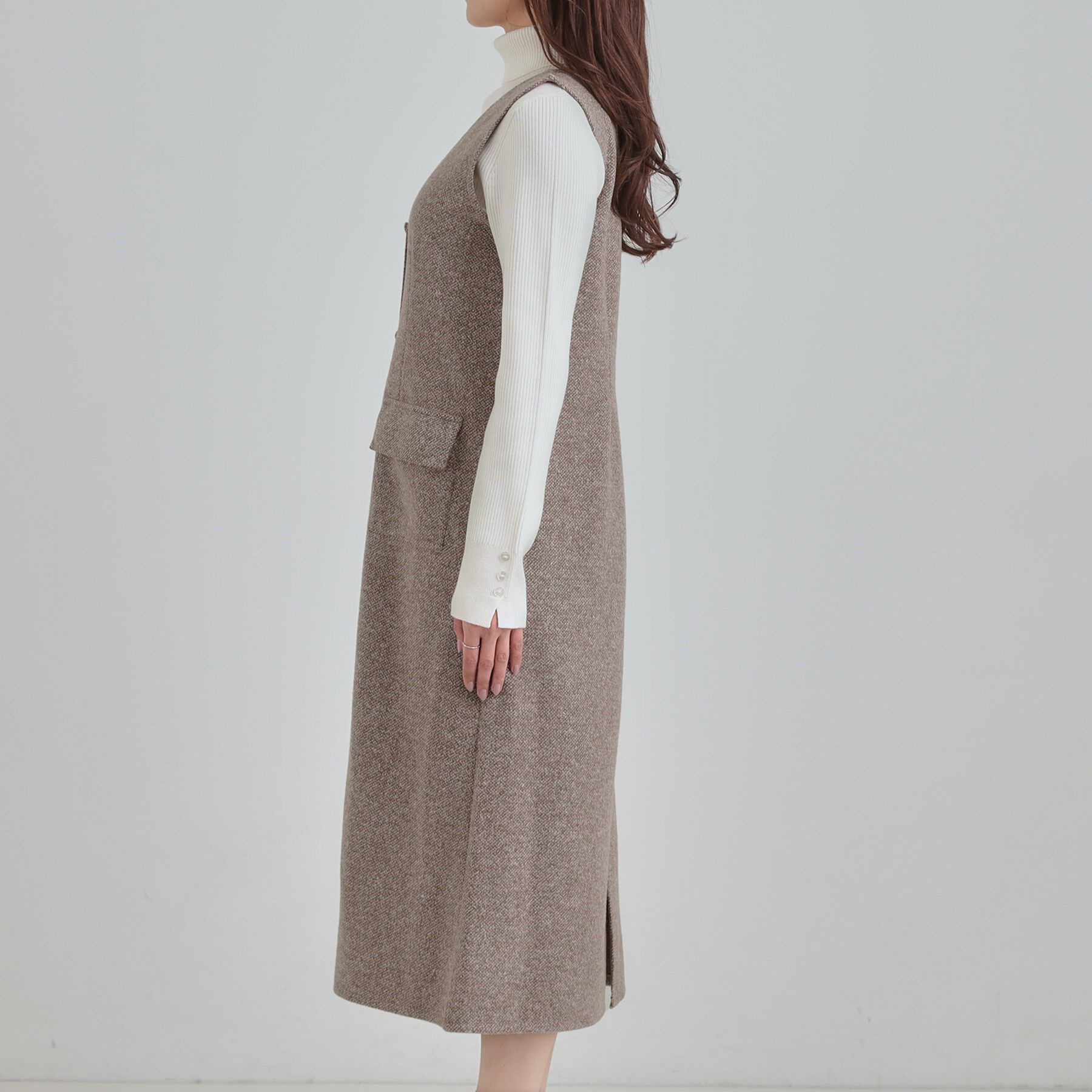 SHOO･LA･RUE「【S-LL】甘すぎない大人のツイード調ジャンスカ」|ワンピース|