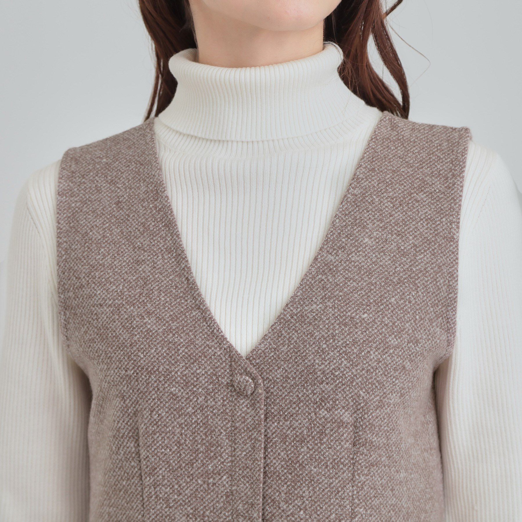 SHOO･LA･RUE「【S-LL】甘すぎない大人のツイード調ジャンスカ」|ワンピース|