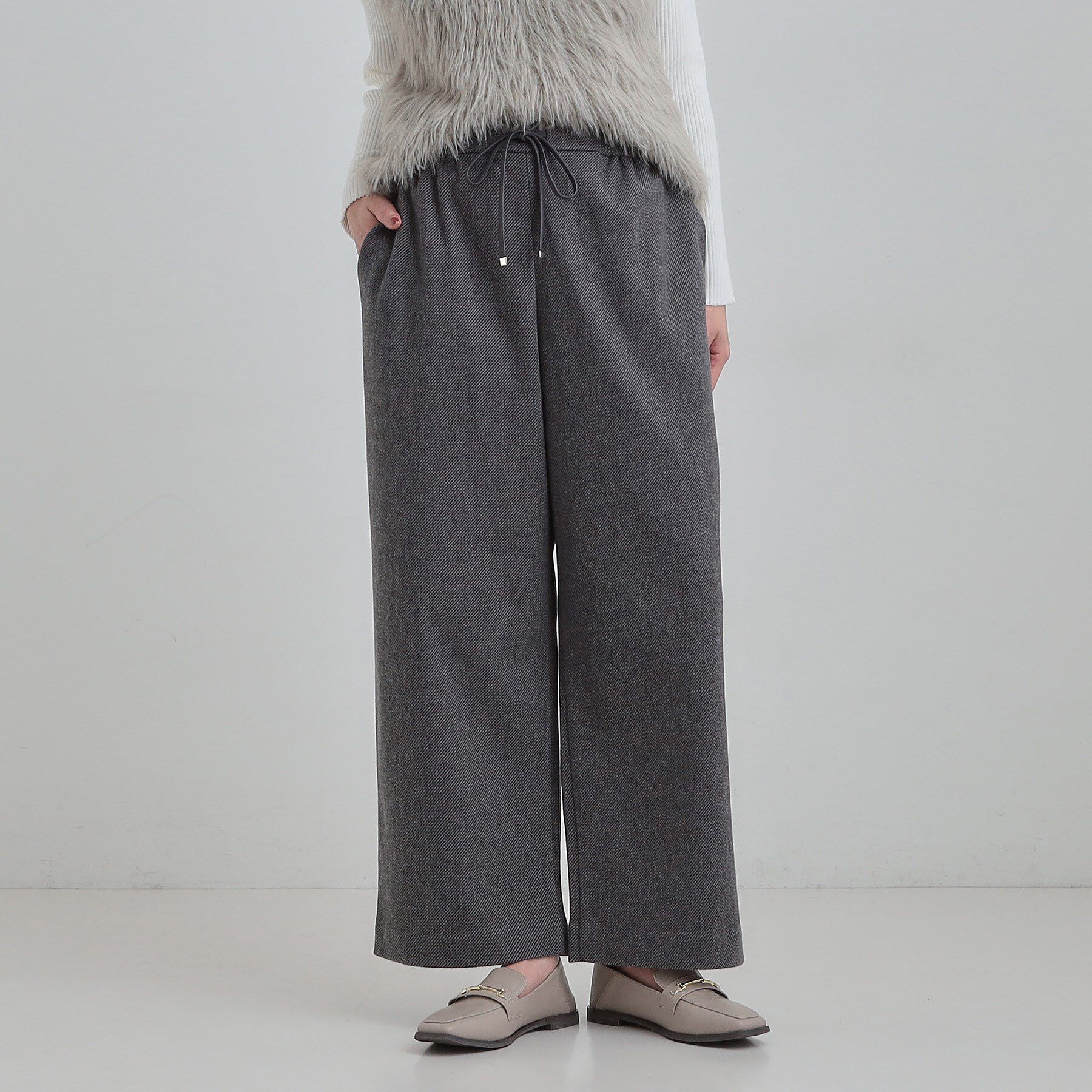 SHOO･LA･RUE「【洗濯機可/S-LL/あったか】ラフ過ぎない 大人のイージーワイドパンツ」|その他|
