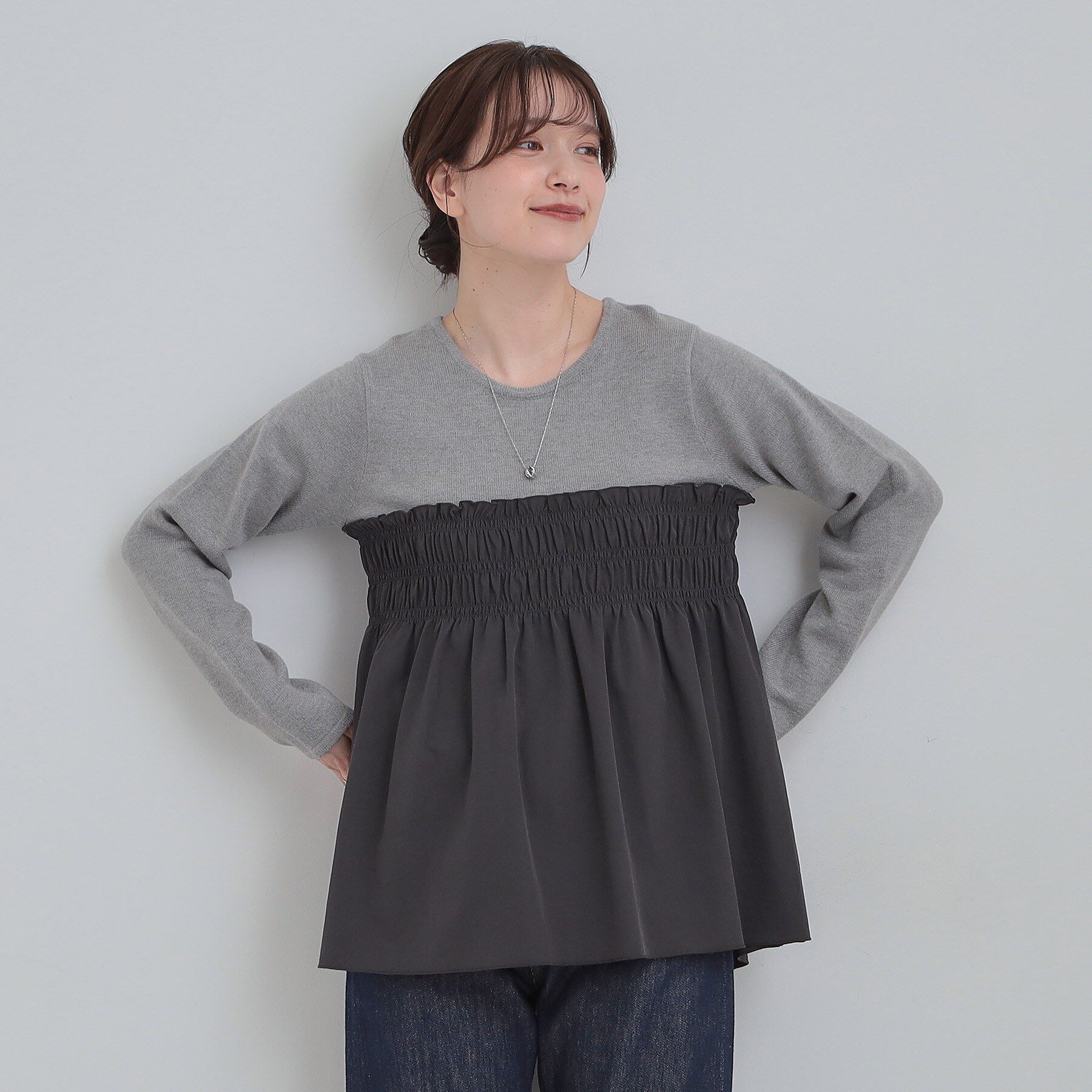 SHOO･LA･RUE「【S-LL】ビスチェ風ドッキングトップス」|チュニック|