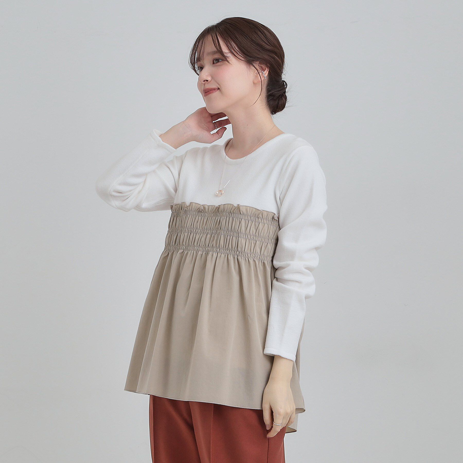 SHOO･LA･RUE「【S-LL】ビスチェ風ドッキングトップス」|チュニック|