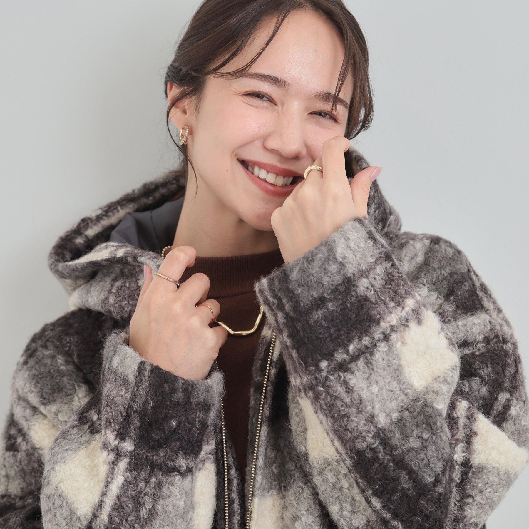 SHOO･LA･RUE「ブークレチェックフードコート」|その他|