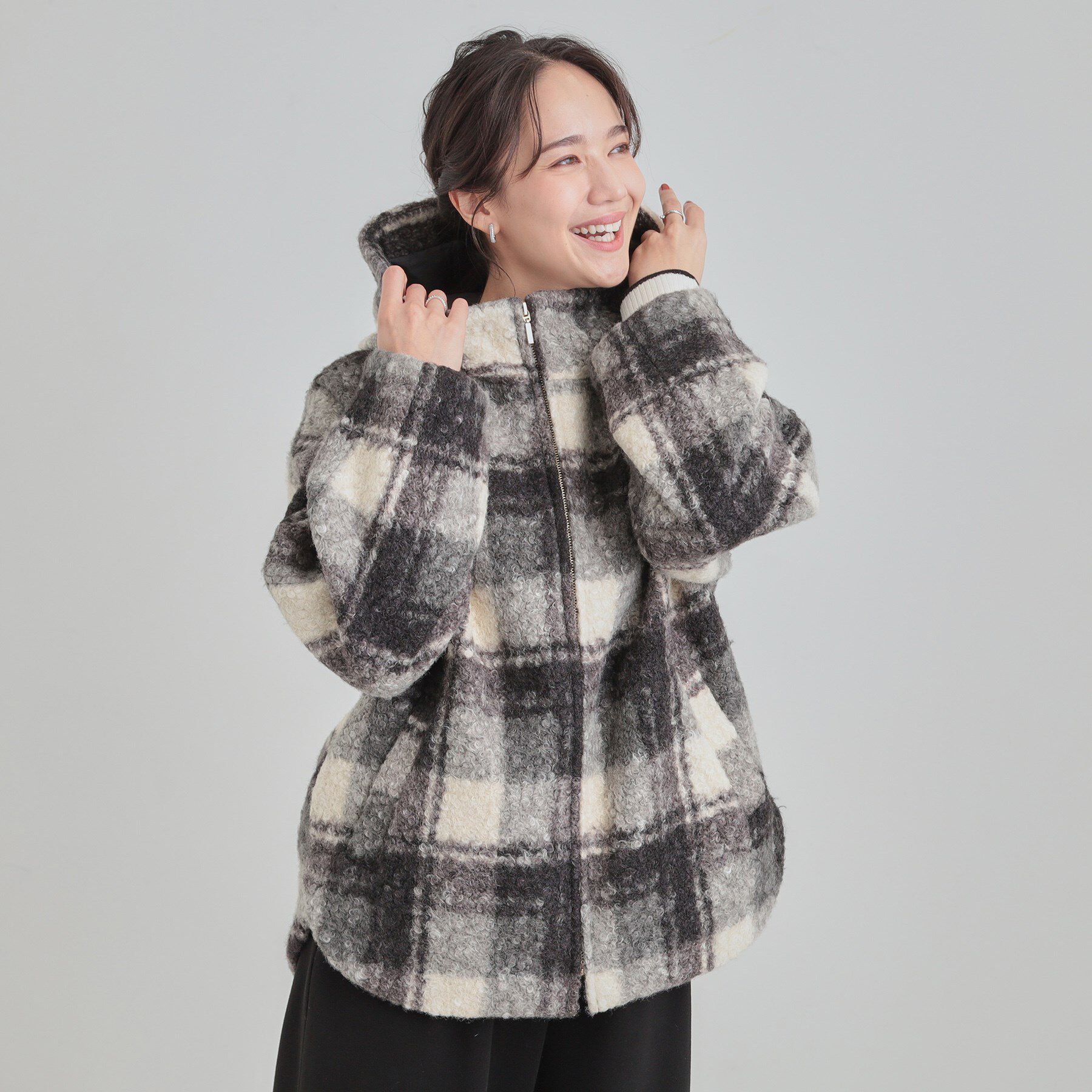 SHOO･LA･RUE「ブークレチェックフードコート」|その他|