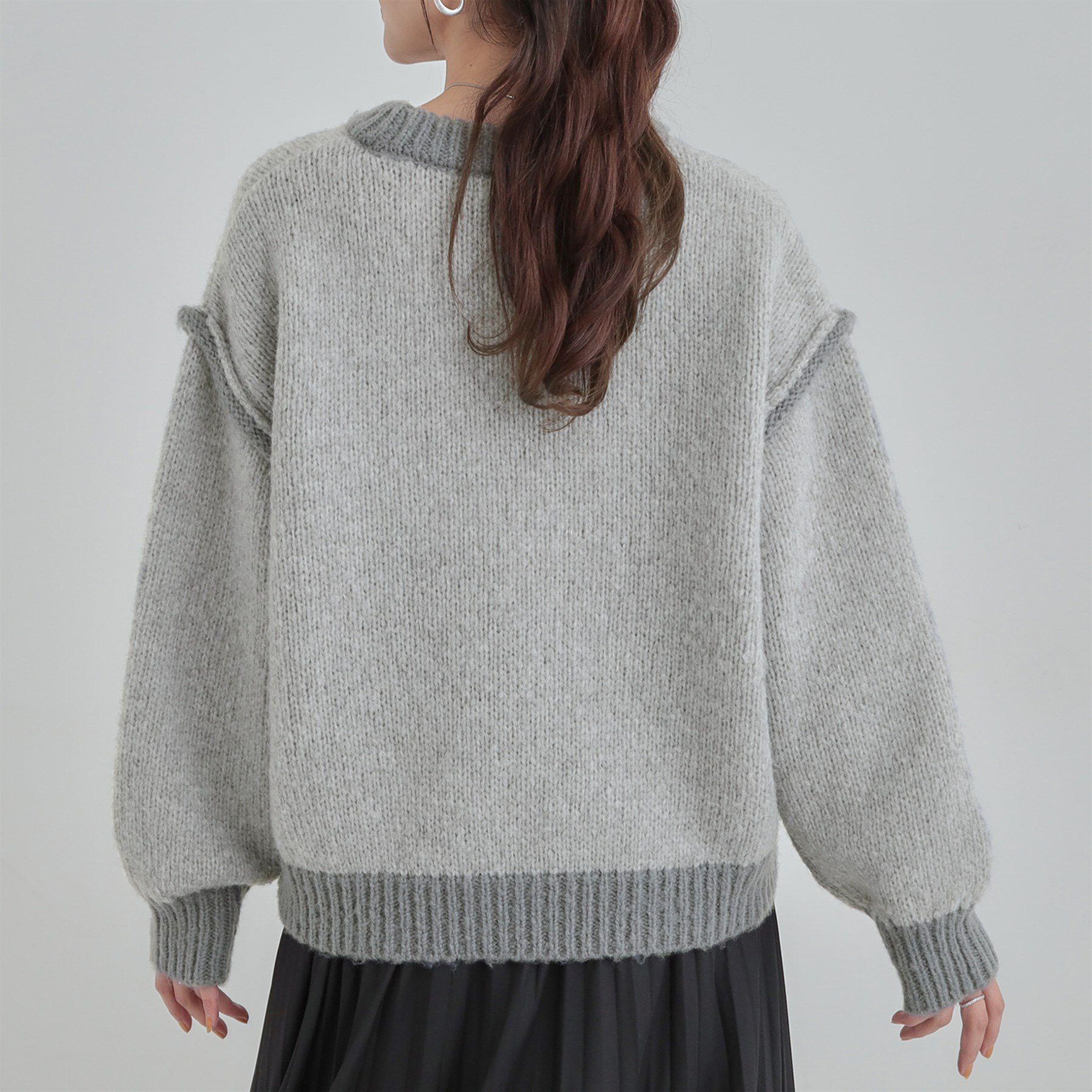 SHOO･LA･RUE「【S-LL】配色デザインがポイント ざっくり編みゆるニット」|ニット・セーター|