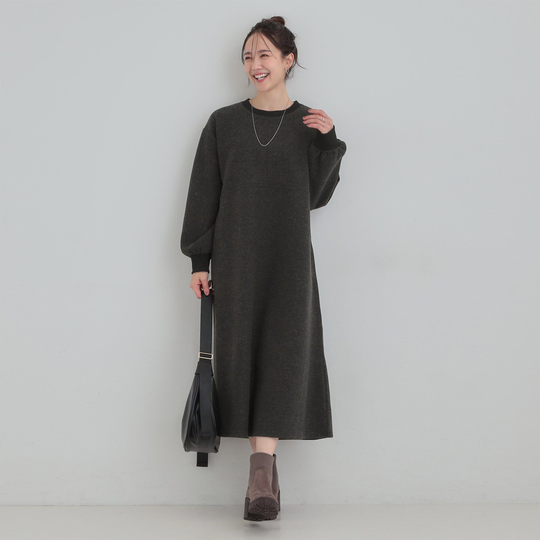 SHOO･LA･RUE「【あったか/S-LL】1枚で着られる Aラインワンピース」|ワンピース|