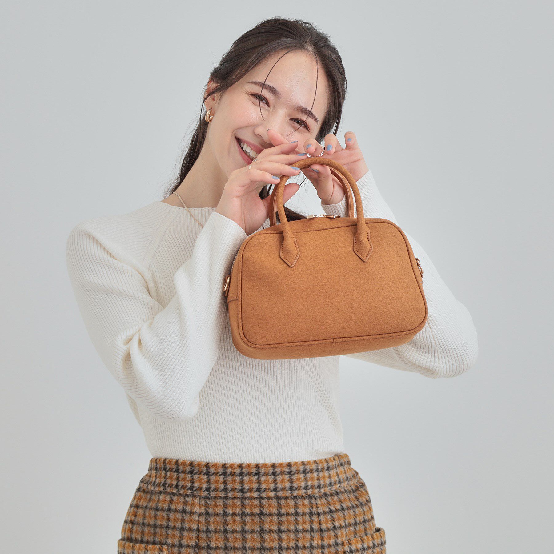 SHOO･LA･RUE「スエード調ボストンバッグ」|ボストンバッグ|キャメルブラウン(0