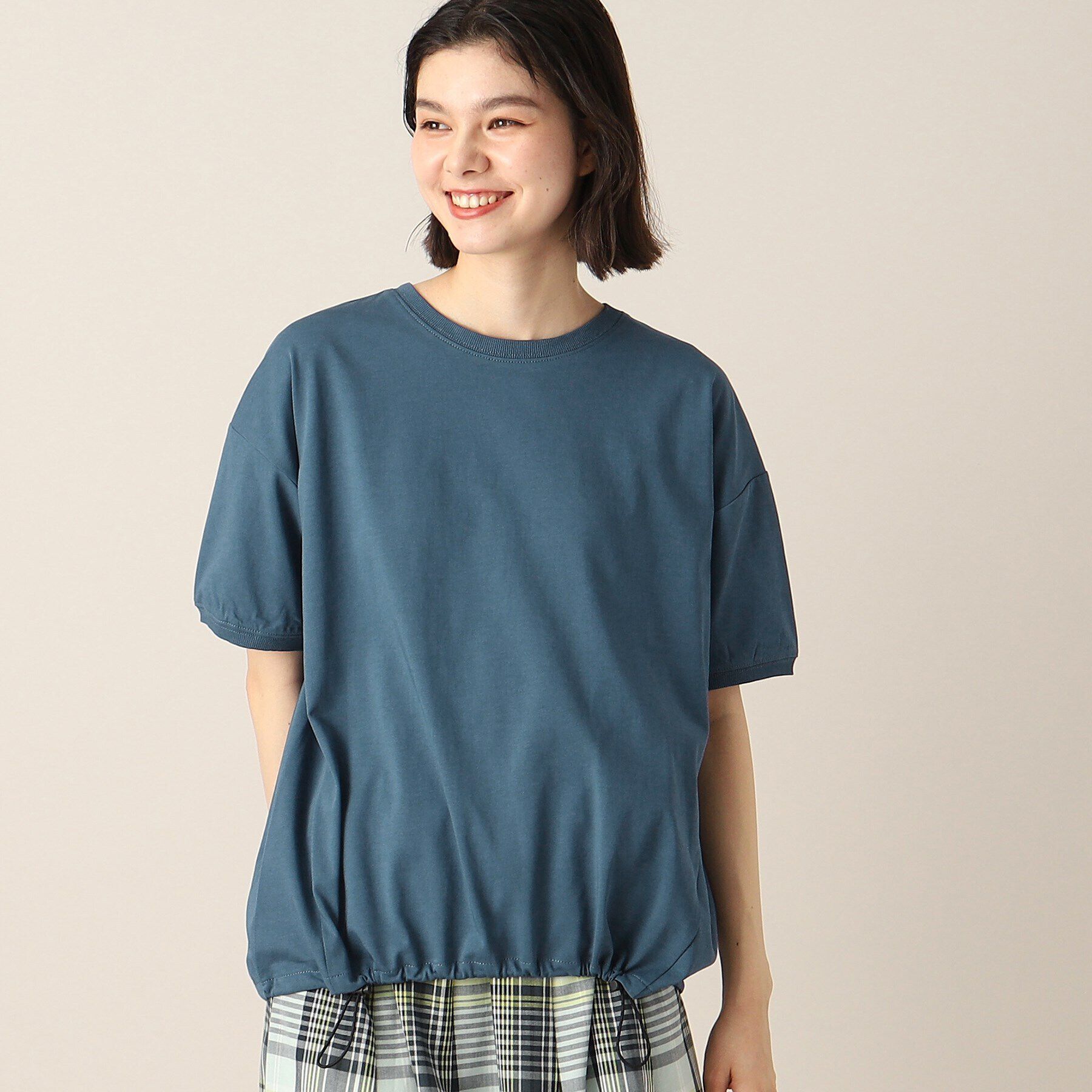 Dessin「新色追加【洗える・二の腕カバー】ドローコードカットソー（XS～L）」|Tシャツ・カットソー|ブルー(092)