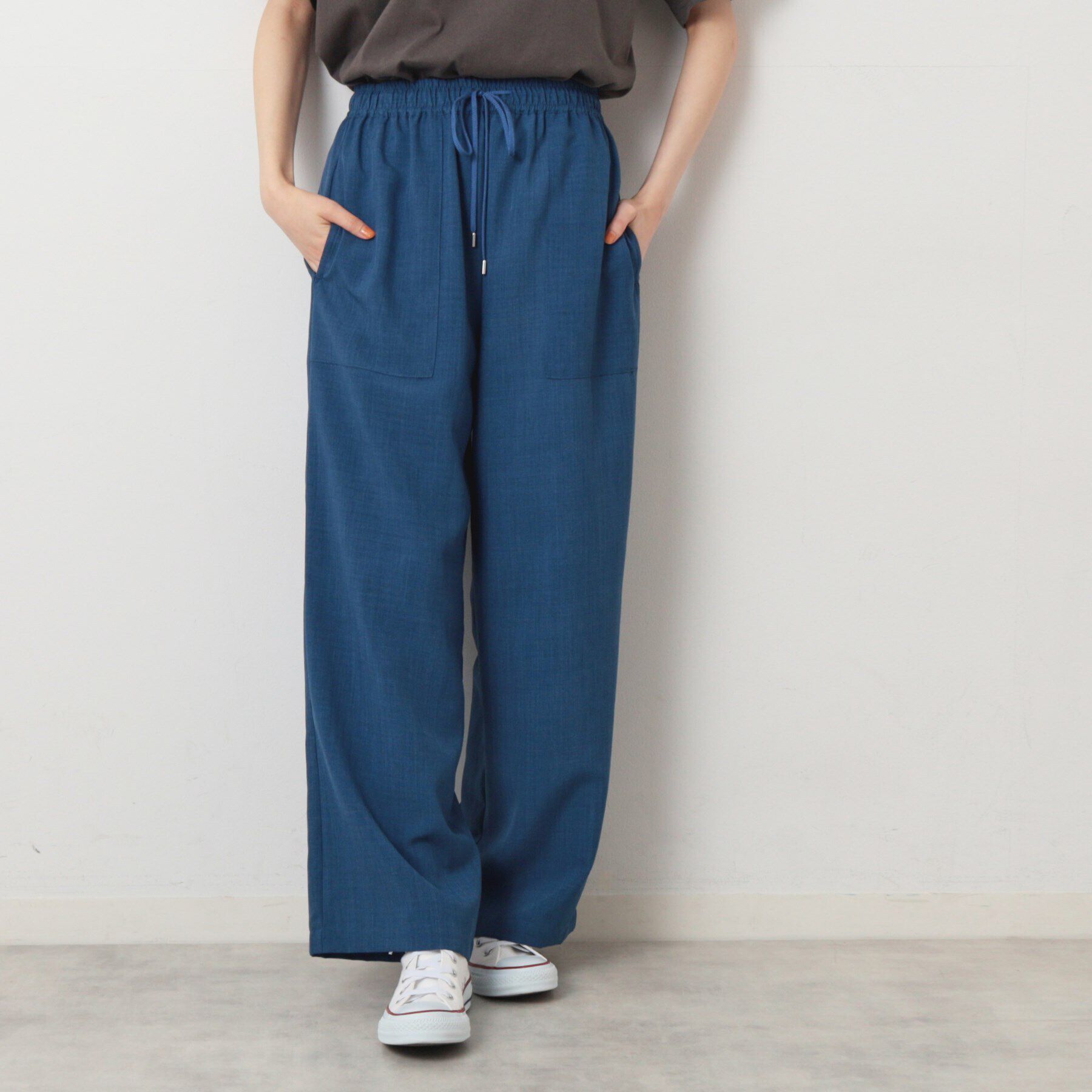 Dessin「【ウエストゴム・洗える】アウトポケット付きパンツ（XS～L）」|その他|ブルー(092)