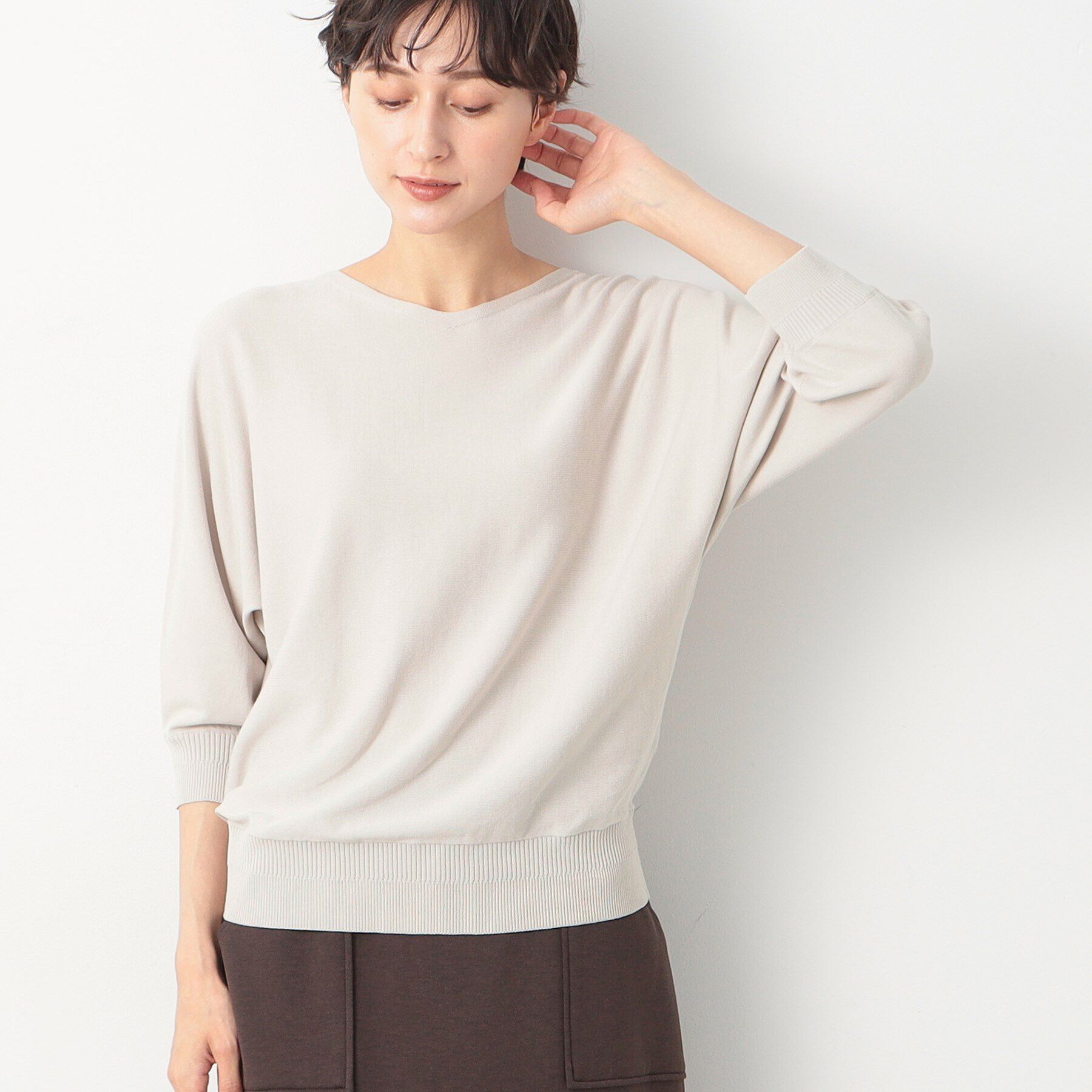 Dessin「【洗える】後ろボタンニットプルオーバー（XS～L）」|ニット・セーター|