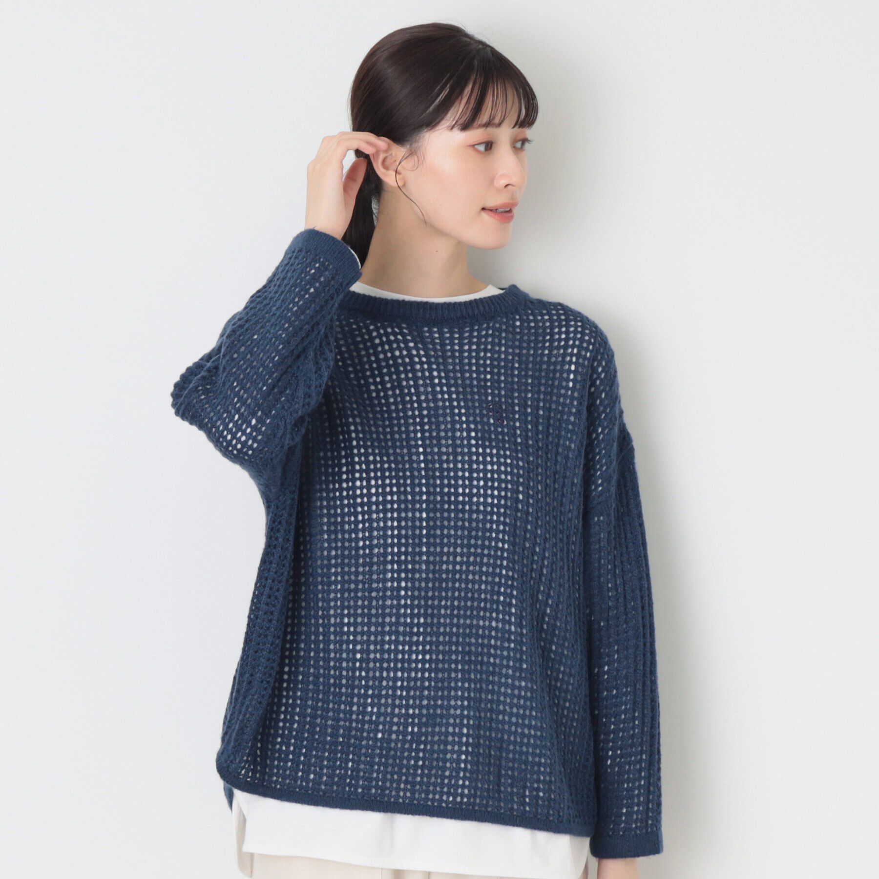 Dessin「【洗える】ウールブレンドメッシュニット」|ニット・セーター|