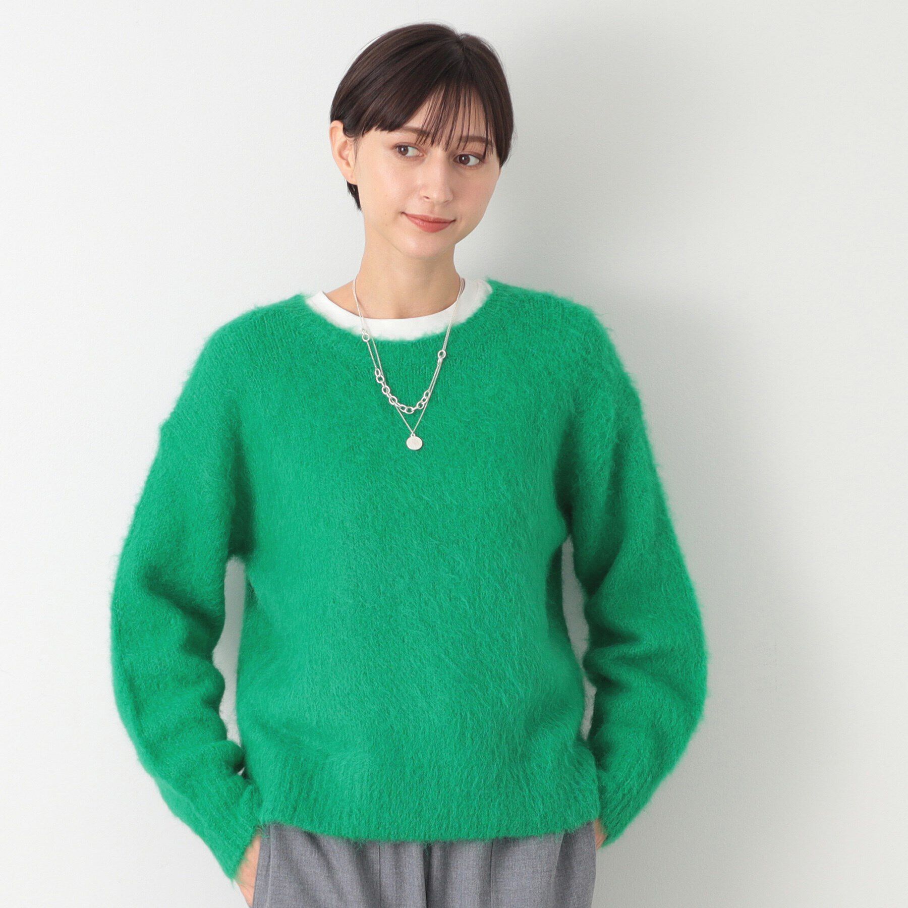 Dessin「【洗える】シャギークルーネックニット」|ニット・セーター|