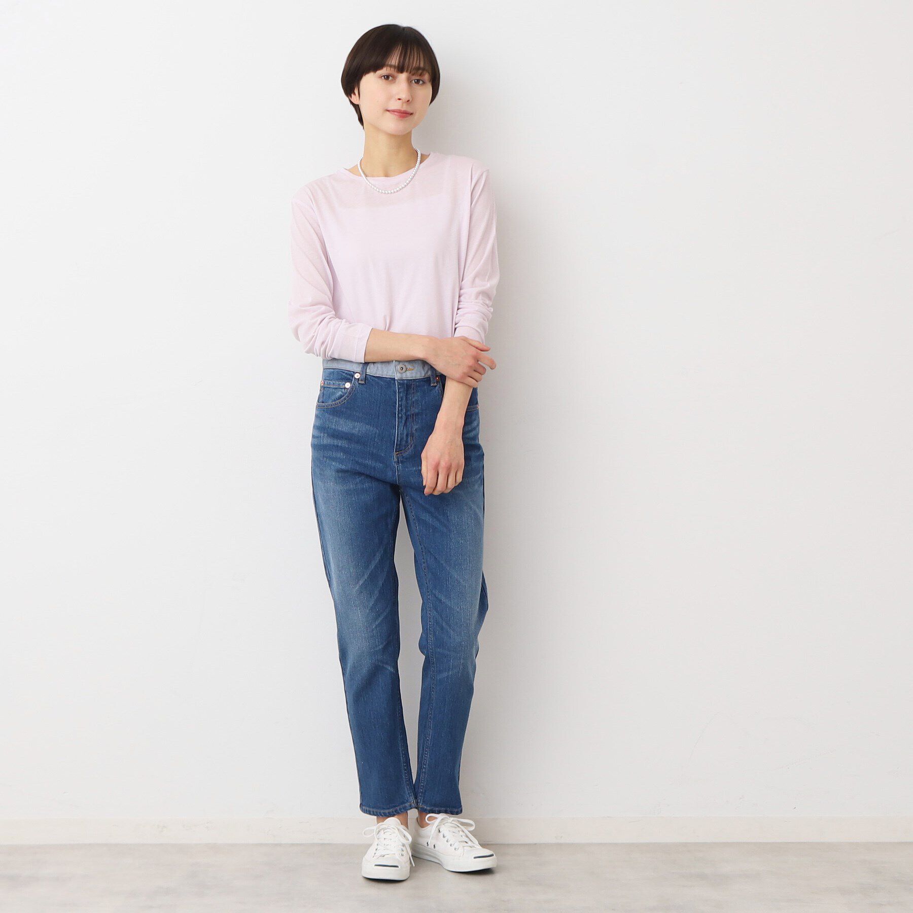 Dessin「【洗える】クルーネックシースルーロンT」|Tシャツ・カットソー|