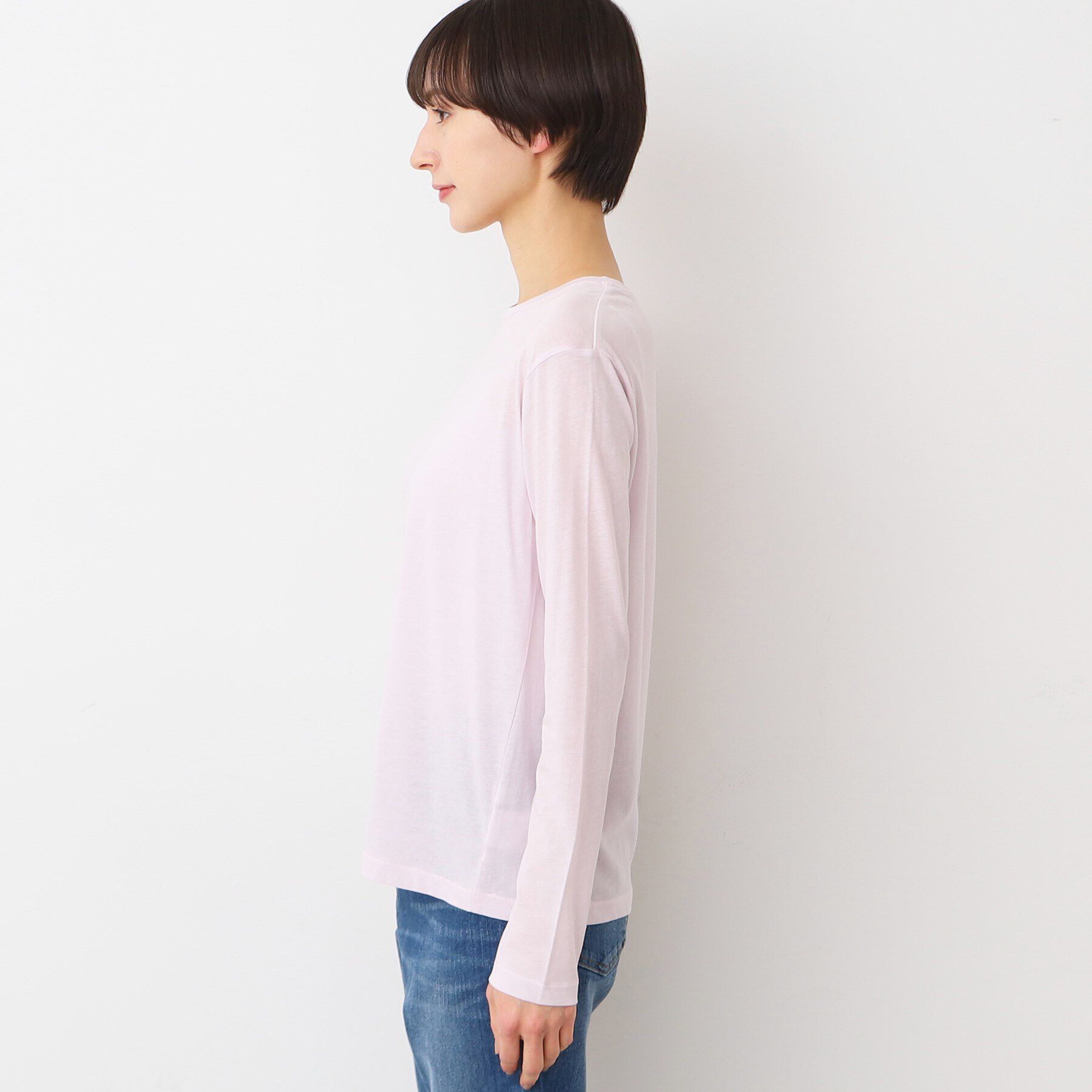 Dessin「【洗える】クルーネックシースルーロンT」|Tシャツ・カットソー|