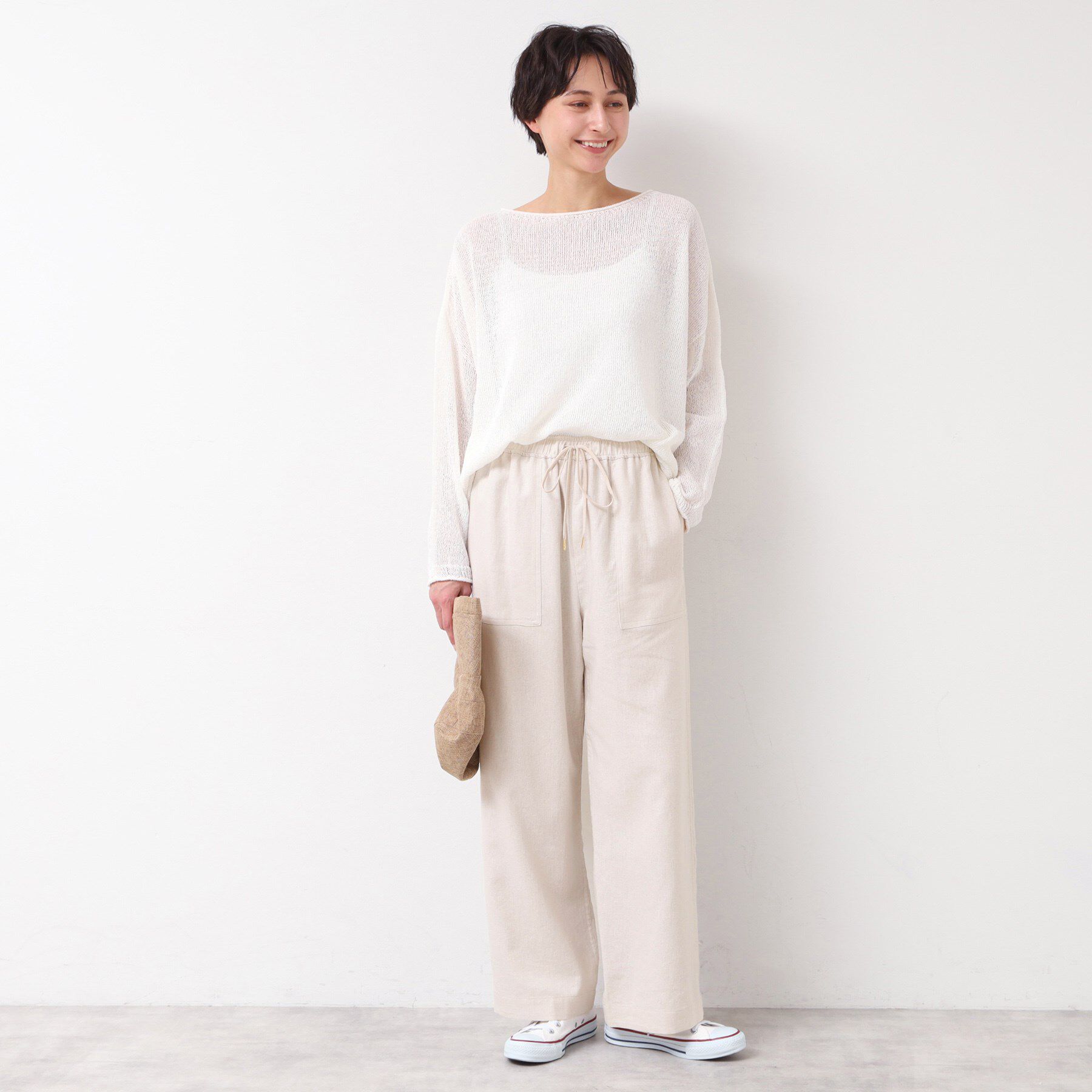 Dessin「【セットアップ可能・ウエストゴム・洗える】リネンブレンドポケット付パンツ（S～L）」|その他|