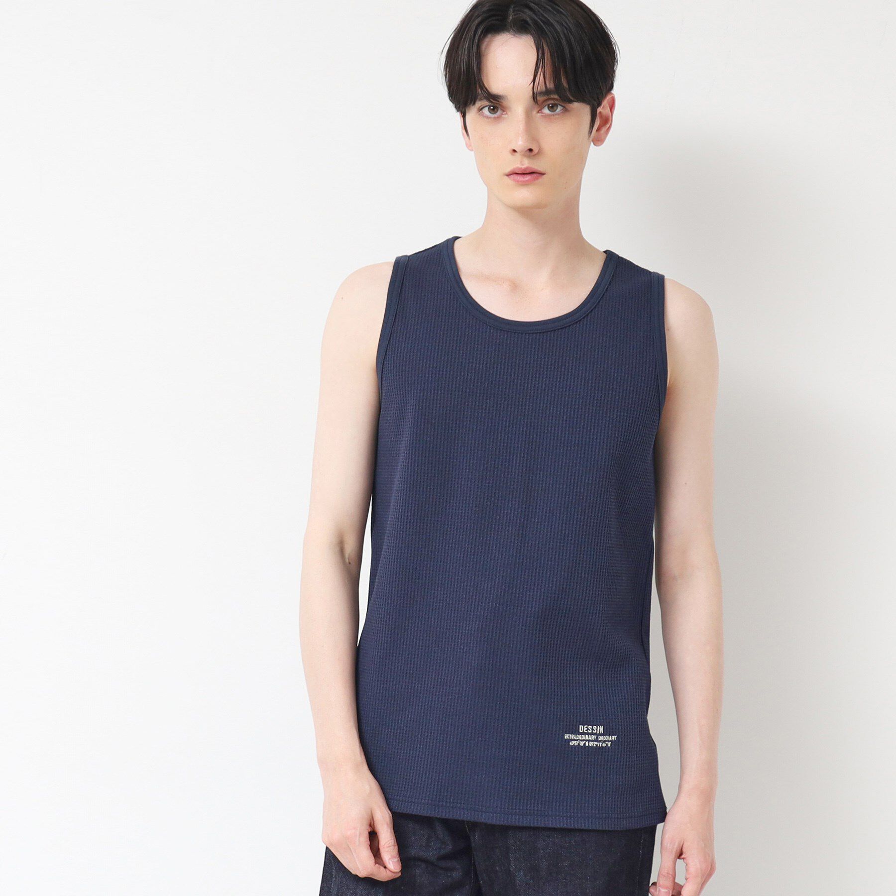 Dessin「【洗える】アメリカンスリーブ」|タンクトップ|ネイビー(094)