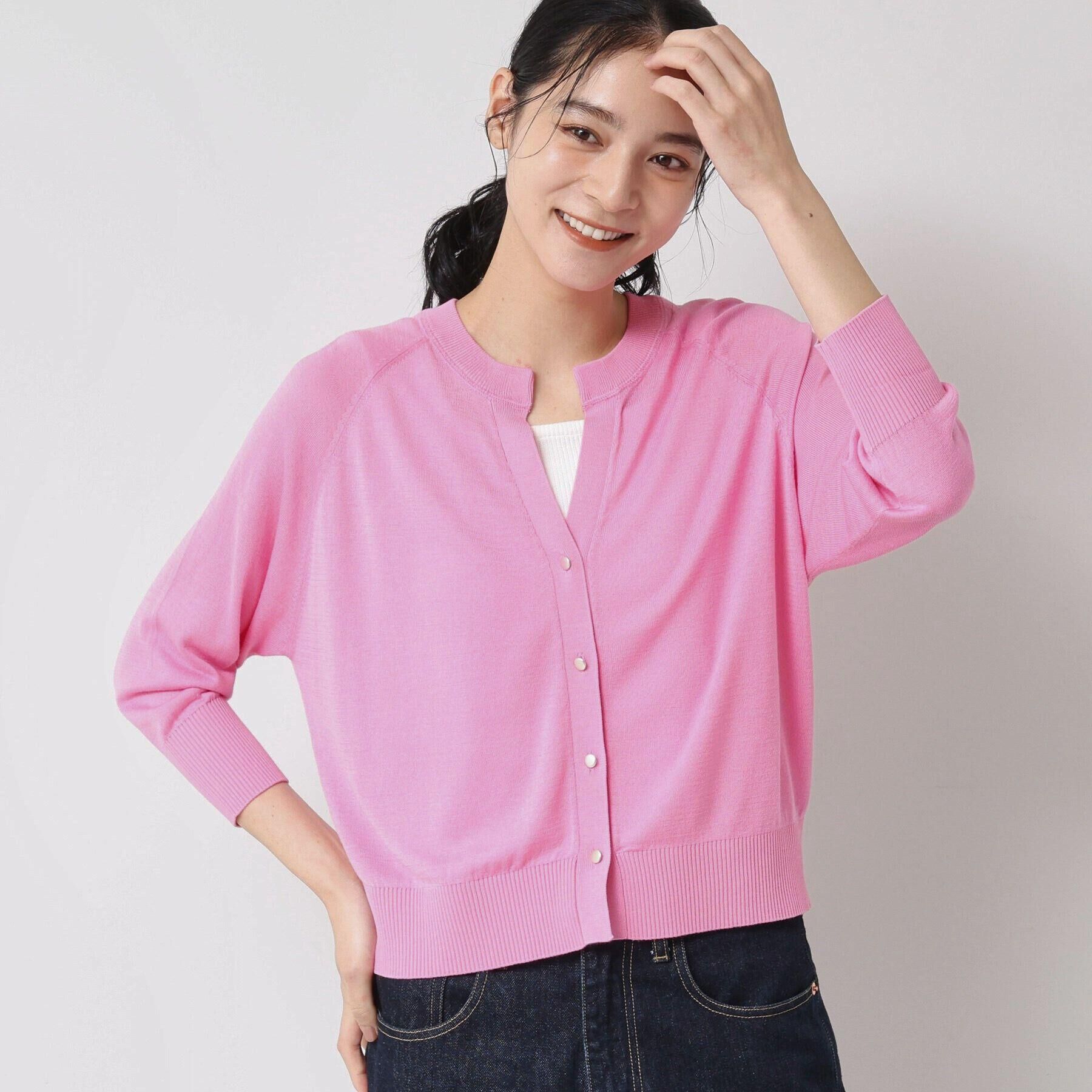 Dessin「【洗える】キーネックカーディガン」|カーディガン|ピンク(072)