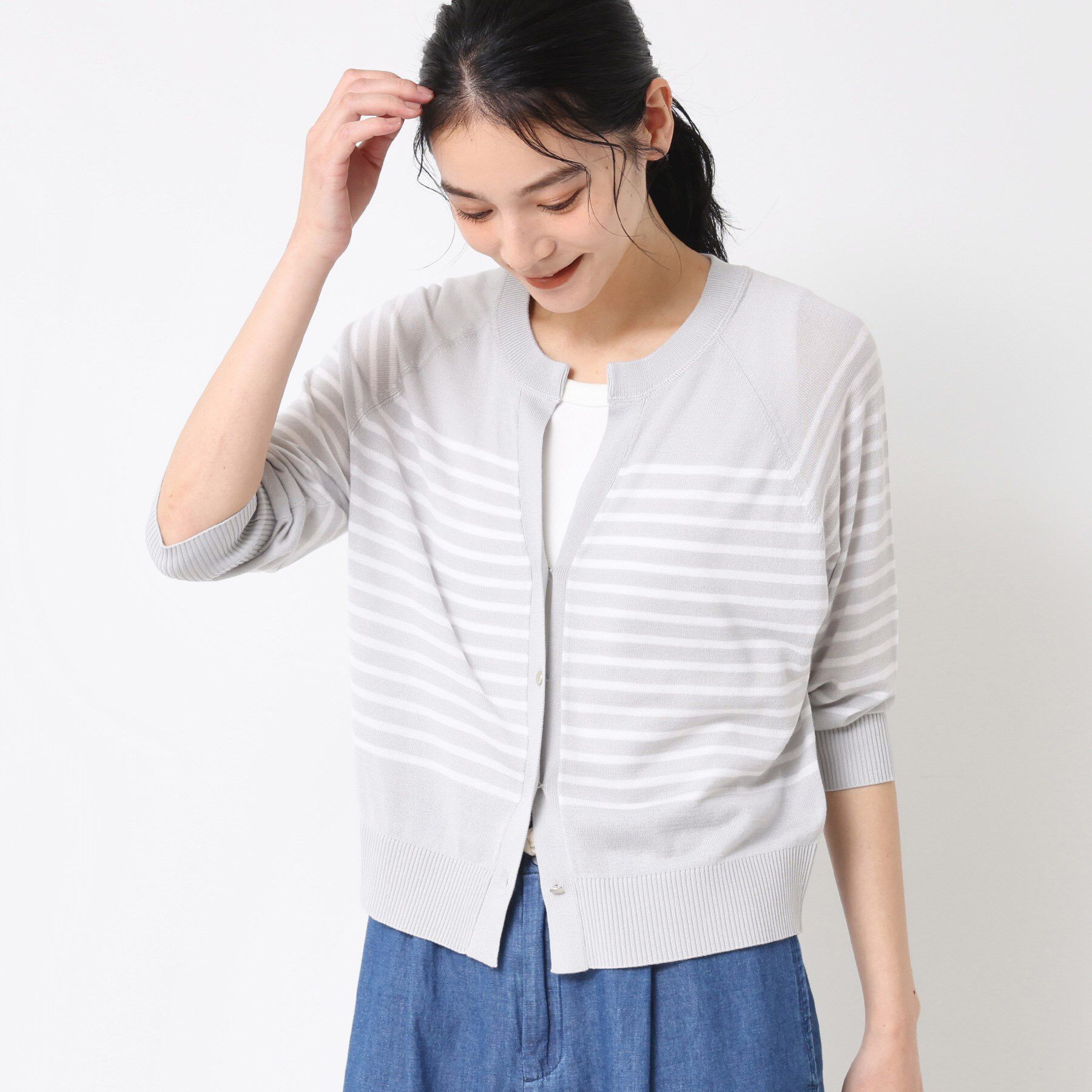 Dessin「【洗える】キーネックカーディガン」|カーディガン|