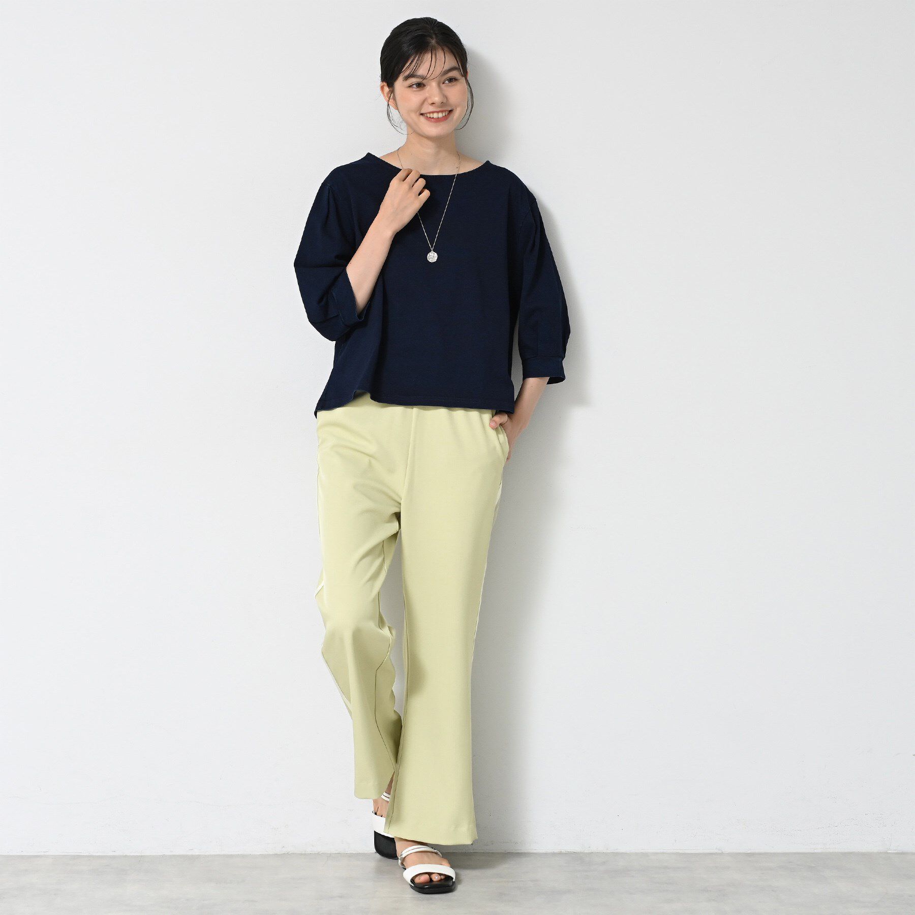 Dessin「【接触冷感・洗える】フレアラインパンツ（サイドファスナ―付き）」|その他|