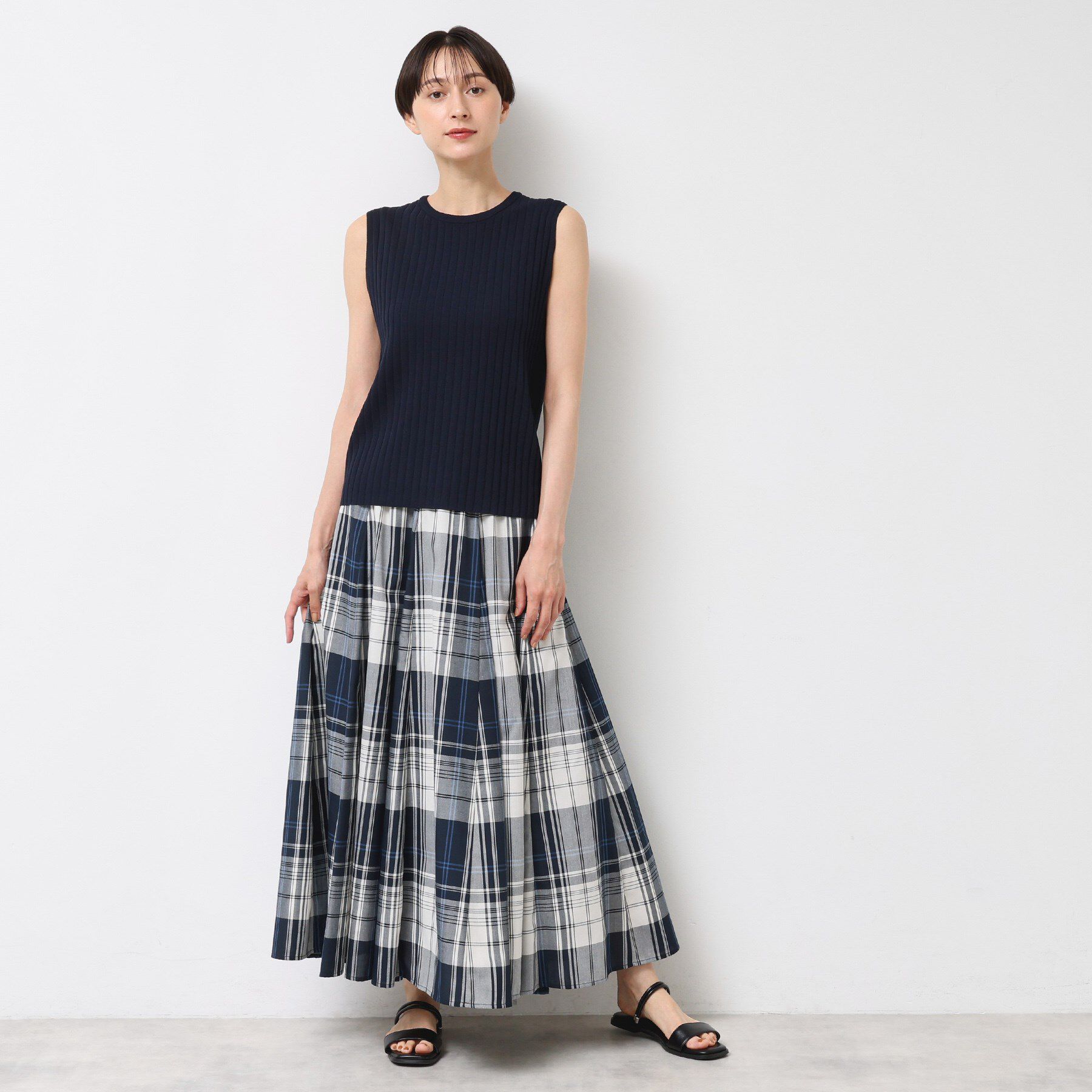 Dessin「【洗える】リブノースリーブニット」|ニット・セーター|