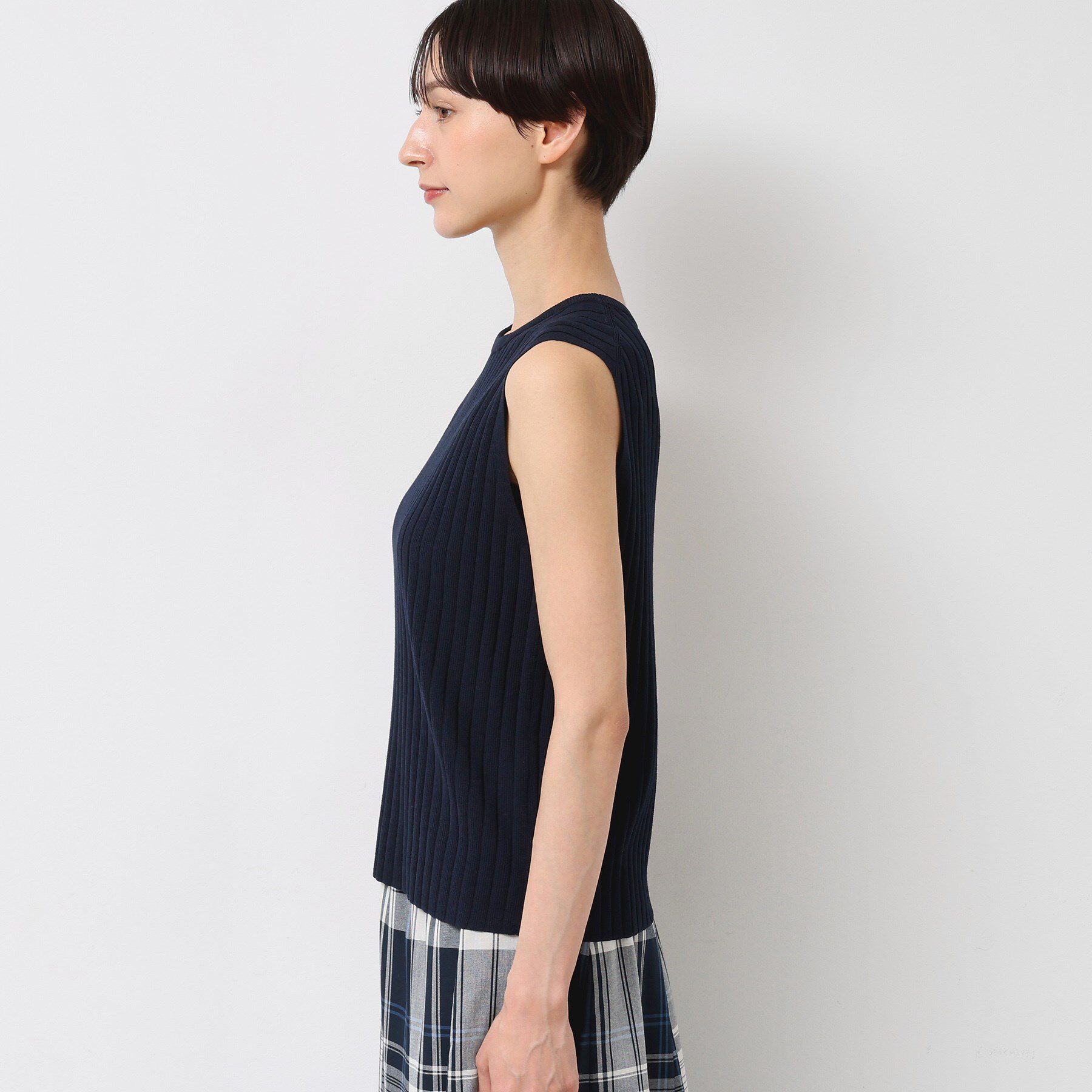 Dessin「【洗える】リブノースリーブニット」|ニット・セーター|