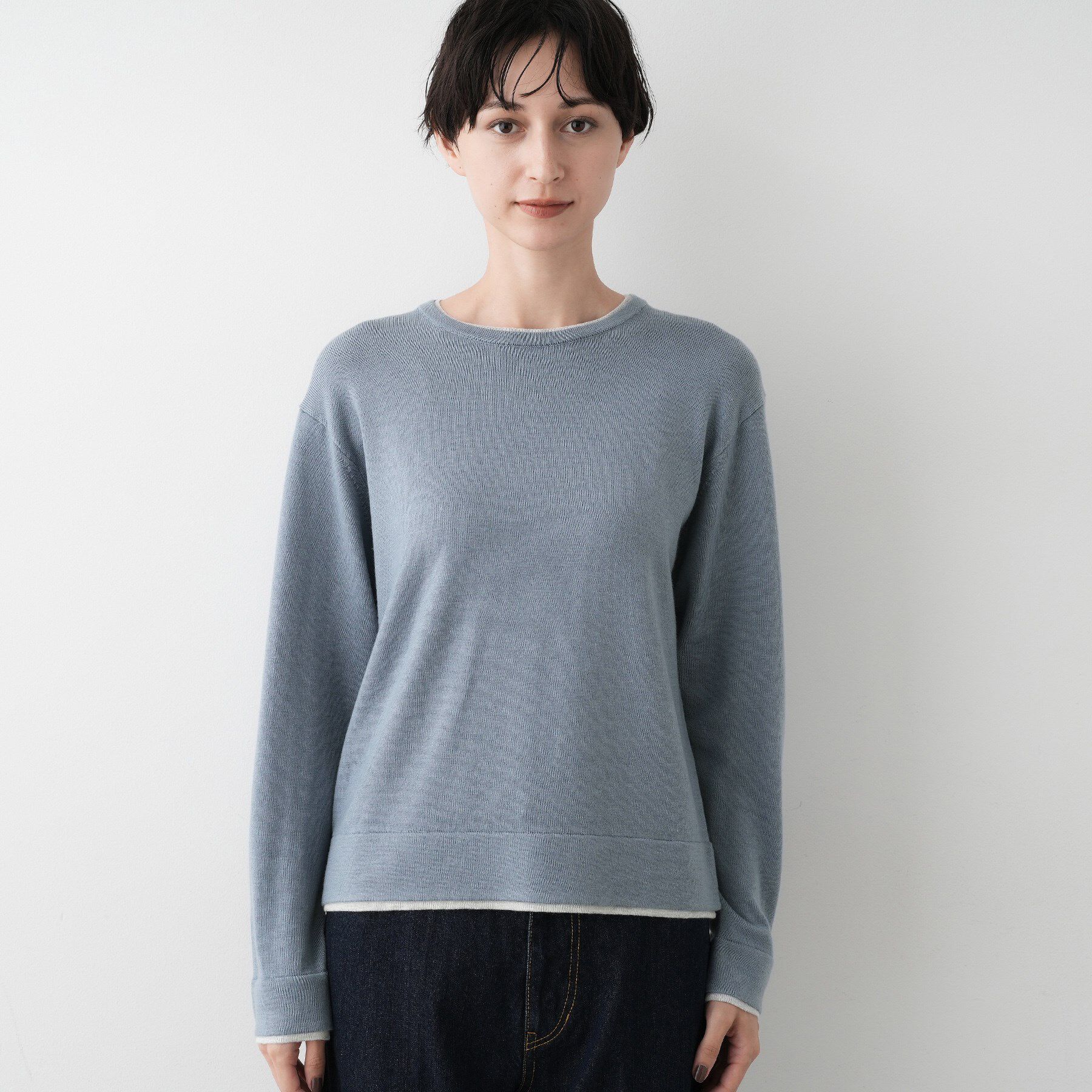 Dessin「【ユニセックス/洗える】バイカラーニット」|ニット・セーター|