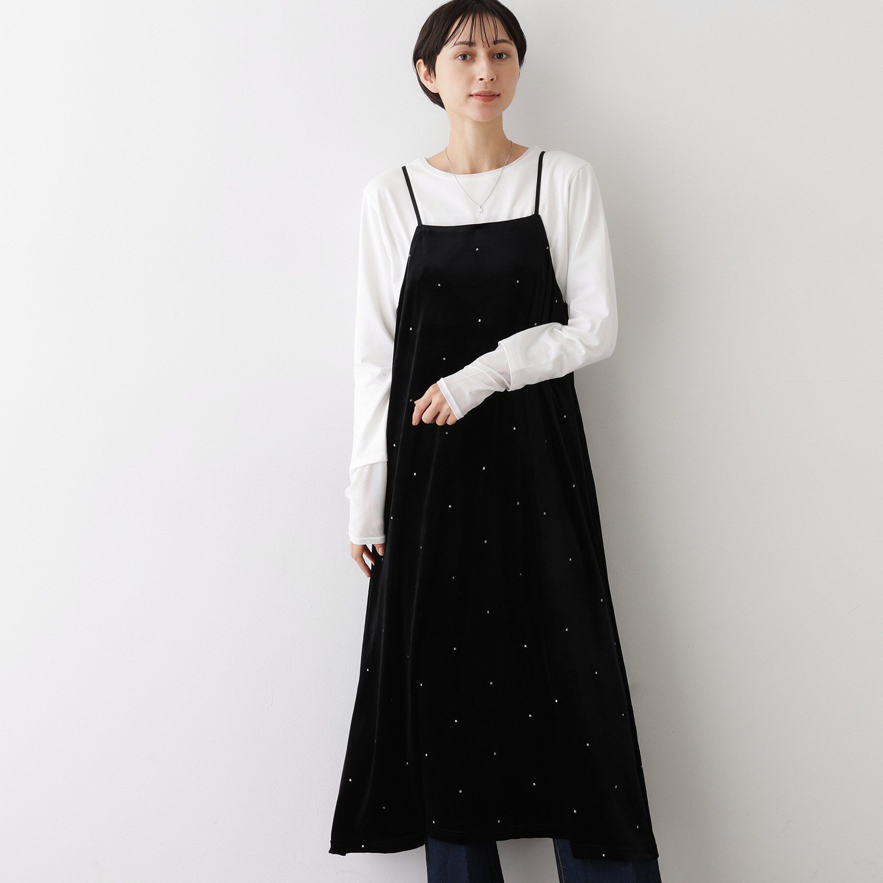 Dessin「【前後2WAY/洗える】ベロアワンピース」|ワンピース|