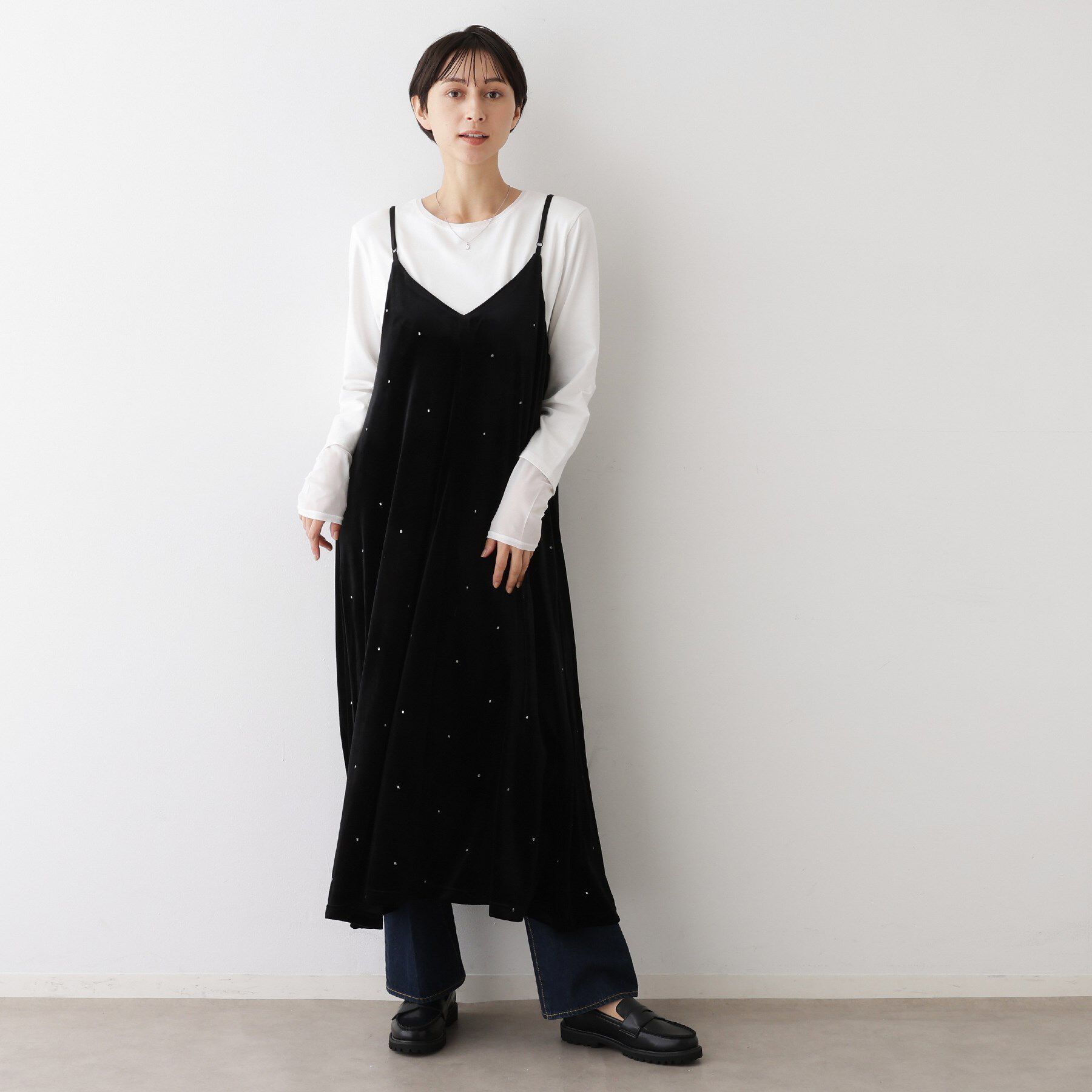 Dessin「【前後2WAY/洗える】ベロアワンピース」|ワンピース|