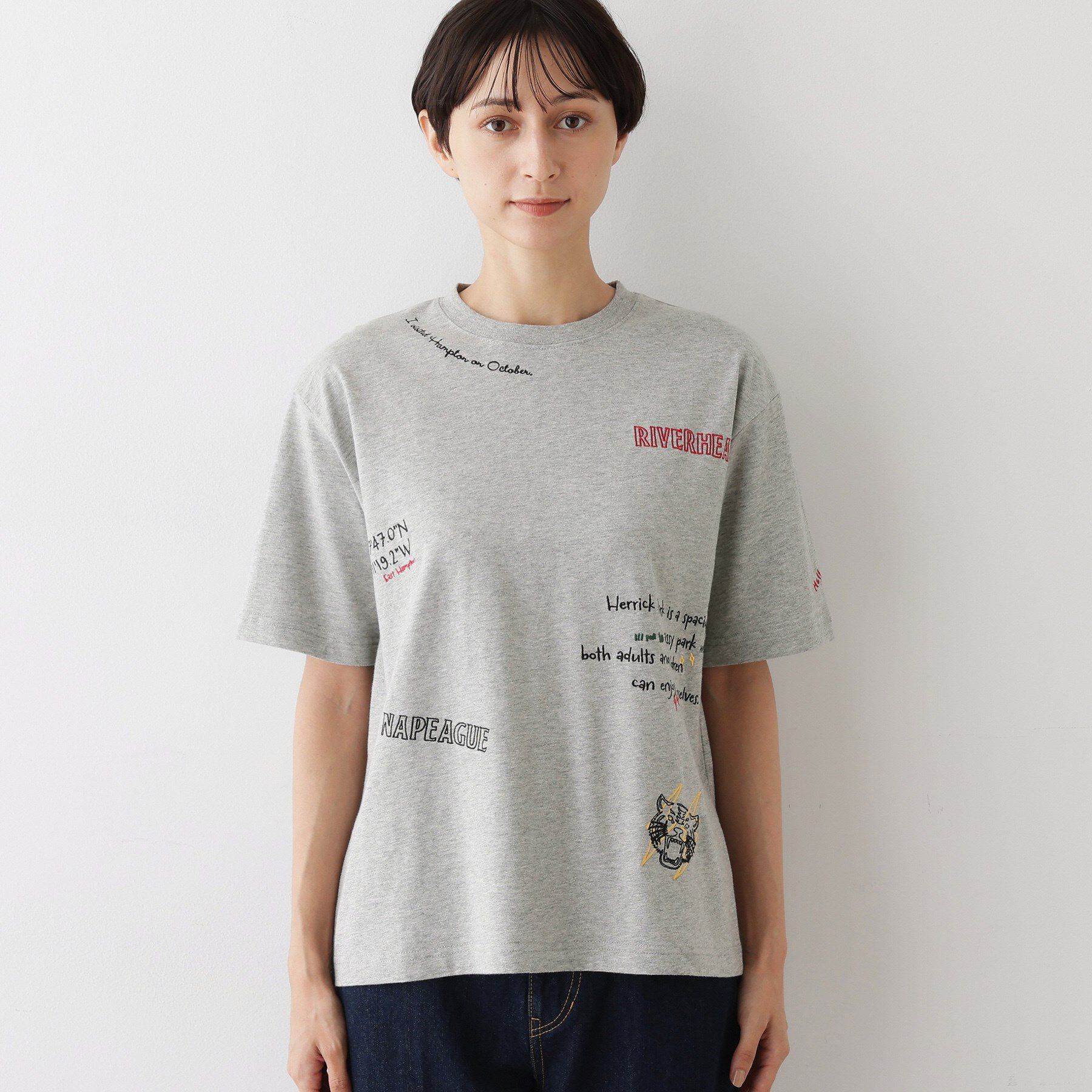 Dessin「【ユニセックス/リンクコーデ】刺繍Tシャツ」|Tシャツ・カットソー|