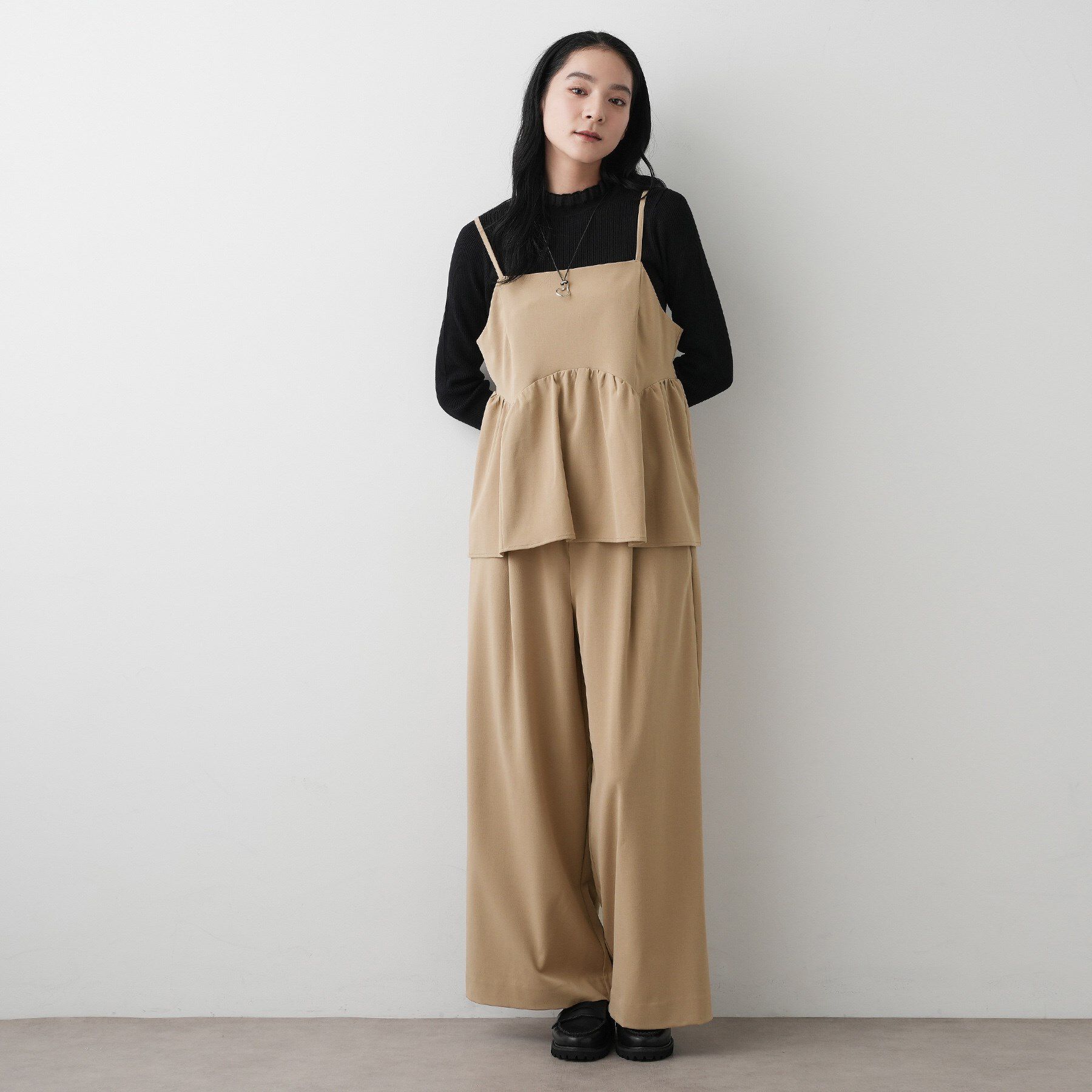 Dessin「【セットアップ可・洗える】ギャザーレイヤードキャミソール」|キャミソール|