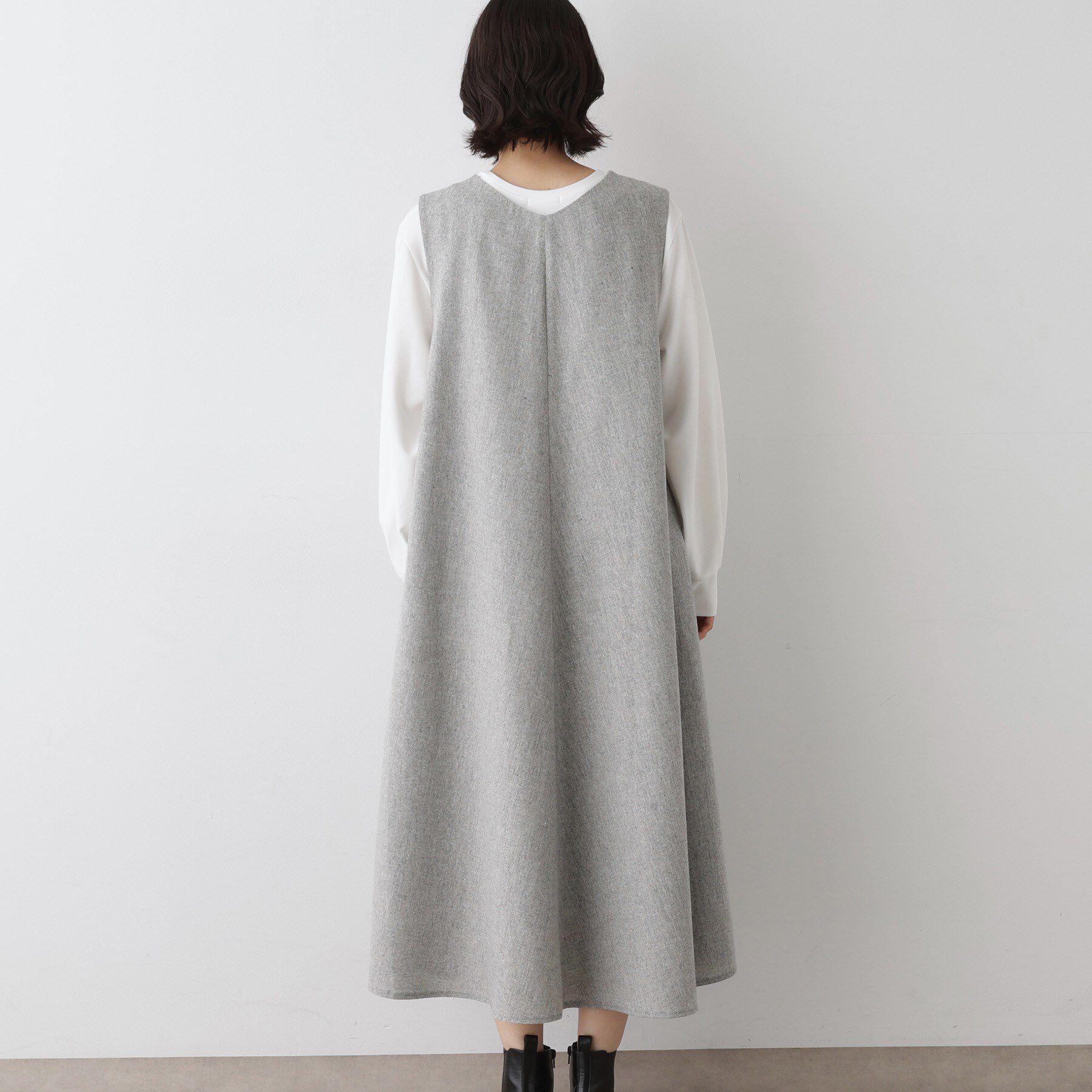 Dessin「【洗える】Vネックジャンパースカート」|ワンピース|