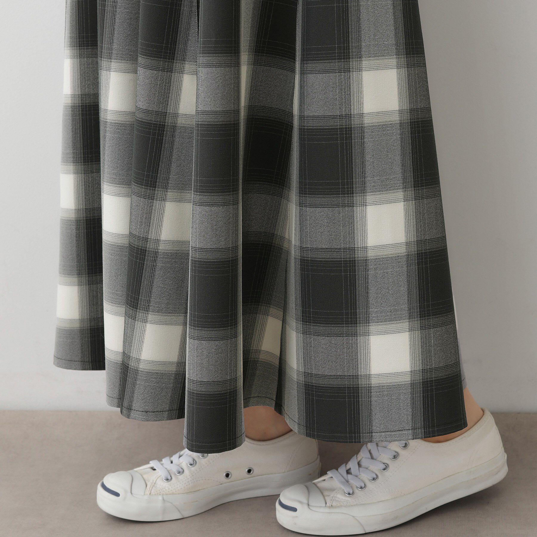 Dessin「【洗える・ウエストゴム】チェック柄フレアスカート」|スカート|