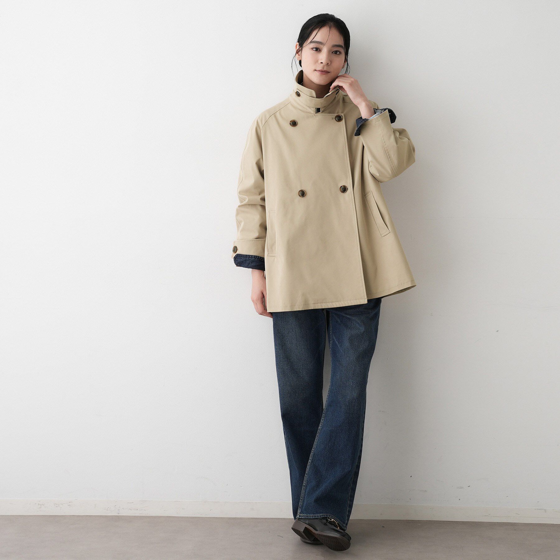 Dessin「【撥水・洗える】スタンドカラートレンチジャケット」|トレンチコート|