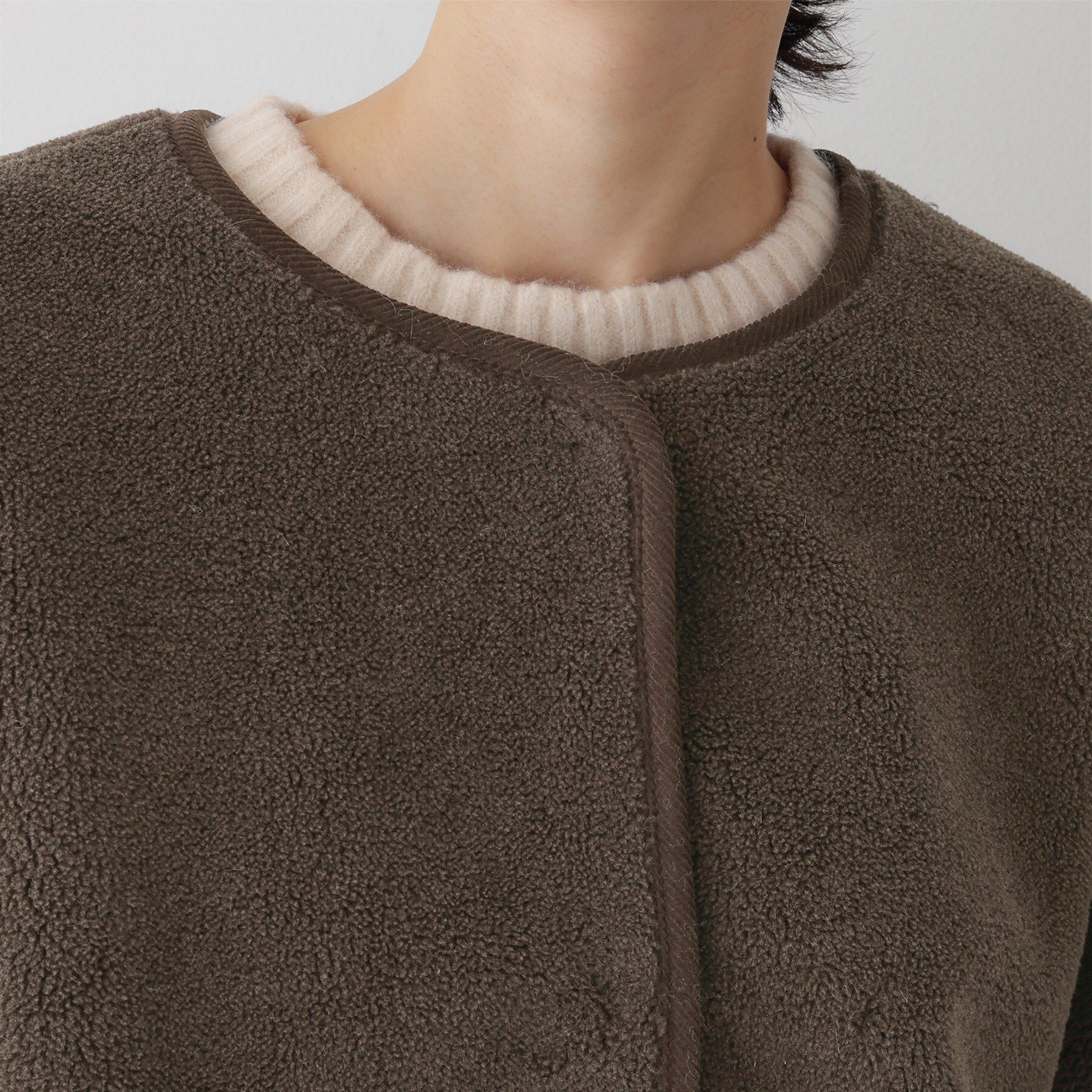 Dessin「【2WAY】フェイクムートンコート」|ノーカラーコート|