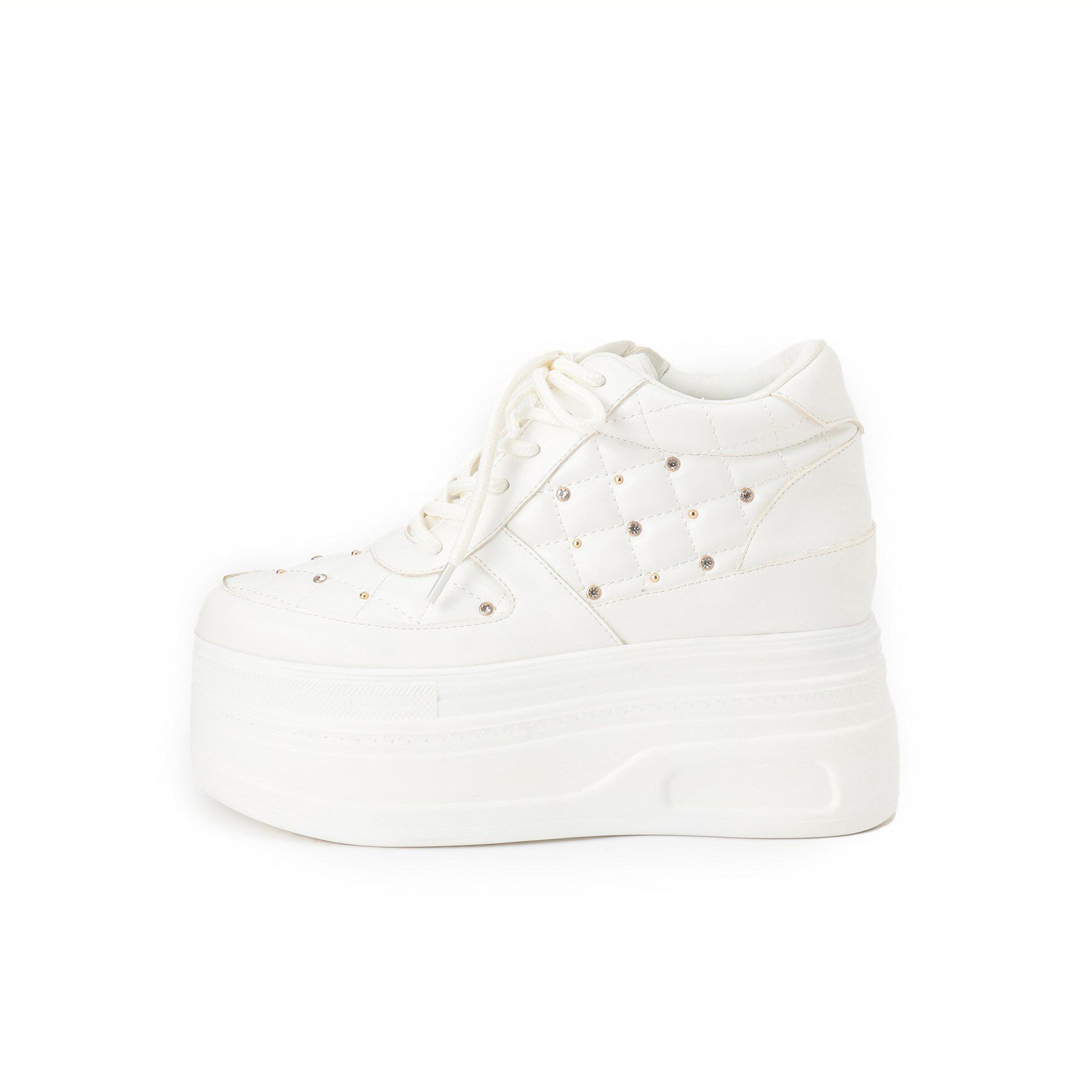 ESPERANZA「【EC先行販売】きゅんフィット厚底フラットキルティングスタッズスニーカー」|スニーカー|