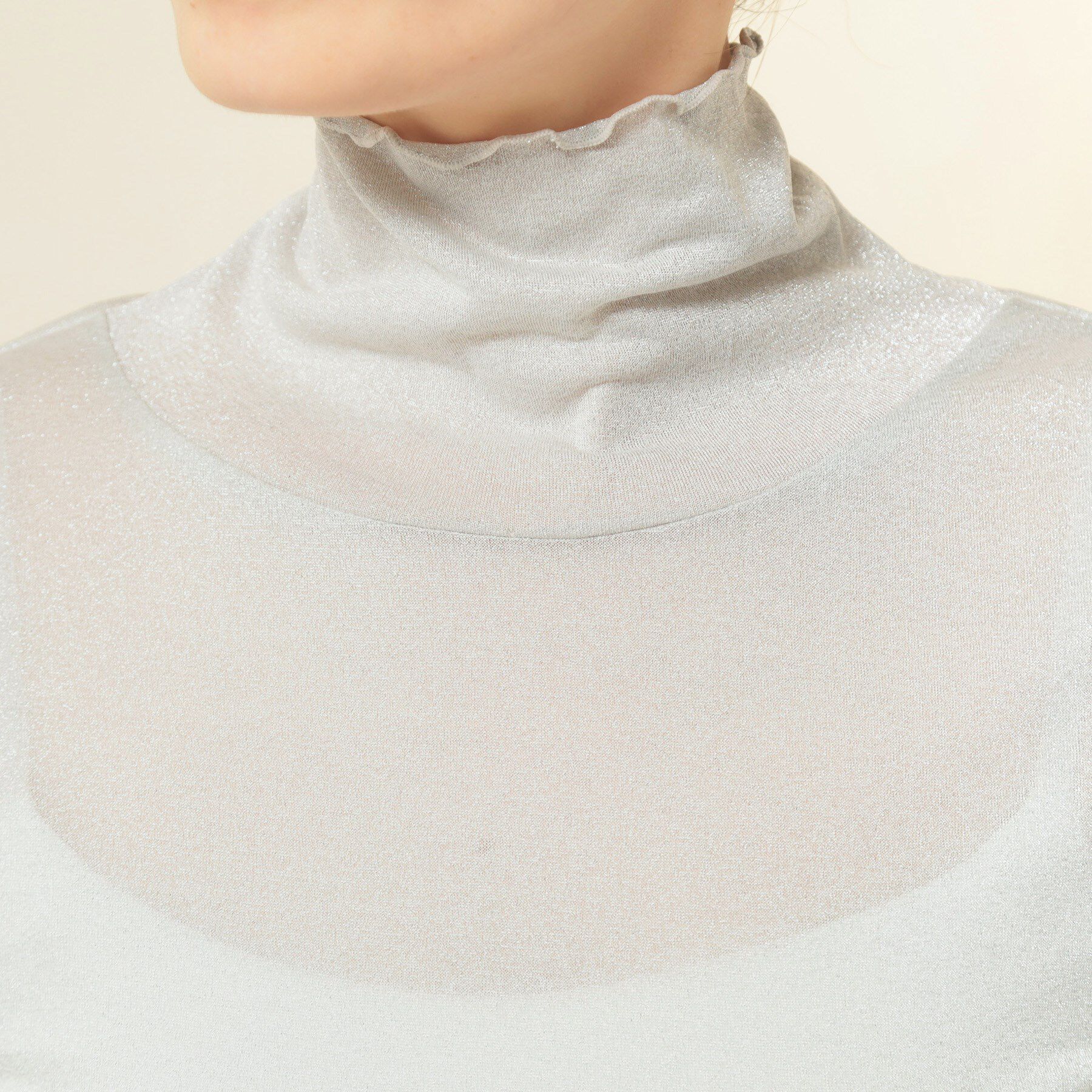 SunaUna「【ラメ／シアー】ハイネックカットソー」|Tシャツ・カットソー|