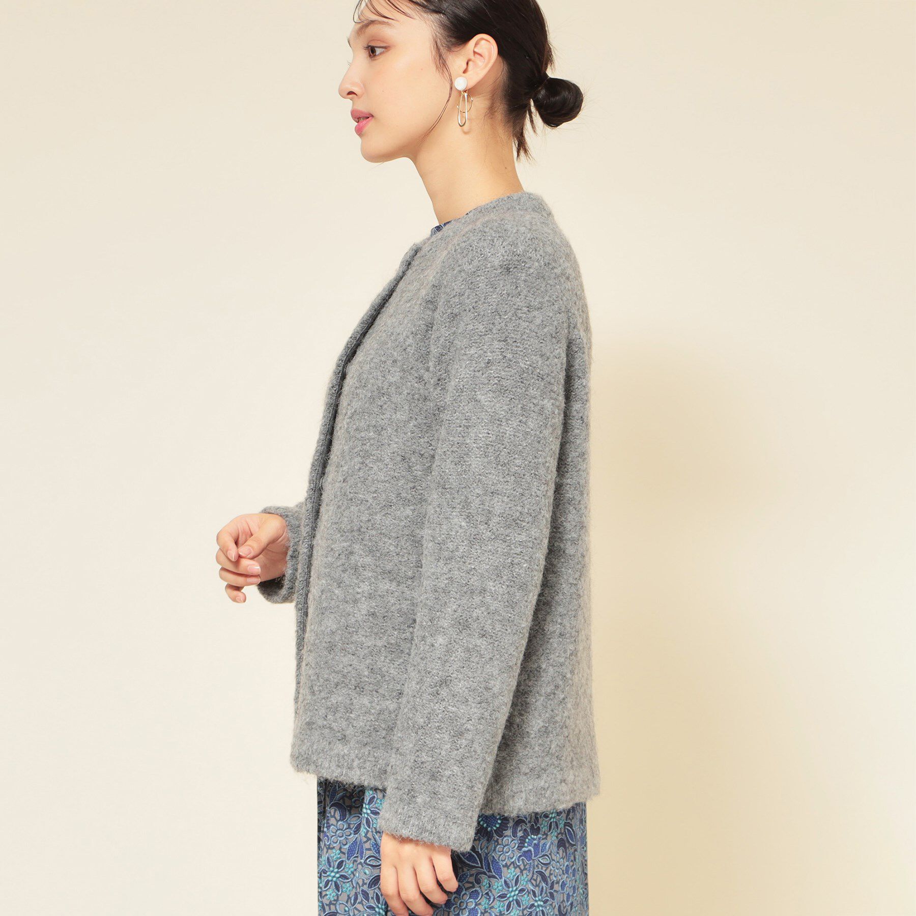 SunaUna「【ループヤーン／ふんわり】ミドル丈カーディガン」|カーディガン|