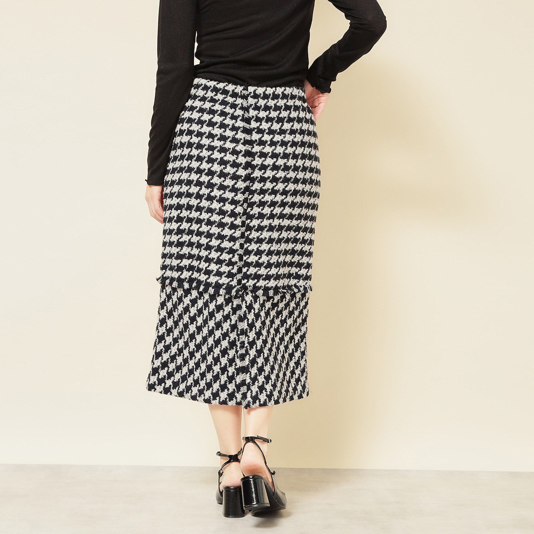 SunaUna「【COLLECTION LINE】ツイードフリンジスカート」|スカート|