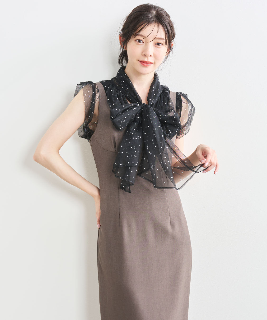 COCO DEAL「ドットチュールリボンブラウス」|シャツ・ブラウス|