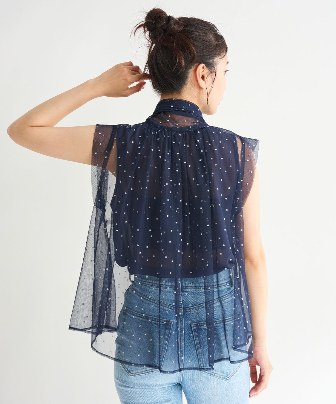 COCO DEAL「ドットチュールリボンブラウス」|シャツ・ブラウス|