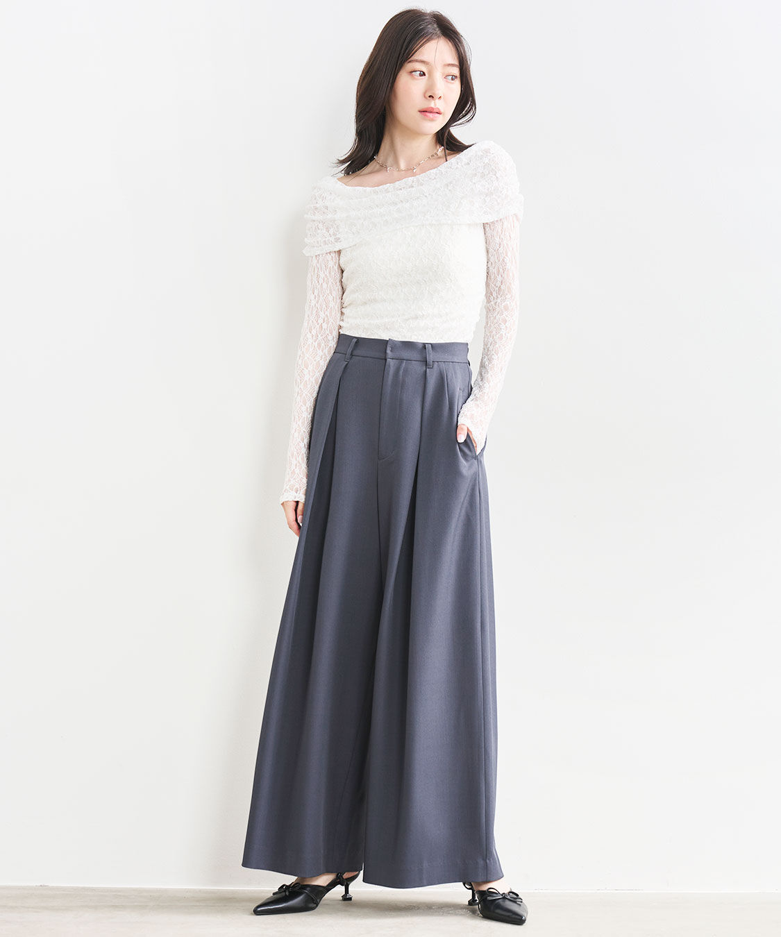 COCO DEAL「ストレッチレースオフショルトップス」|Tシャツ・カットソー|