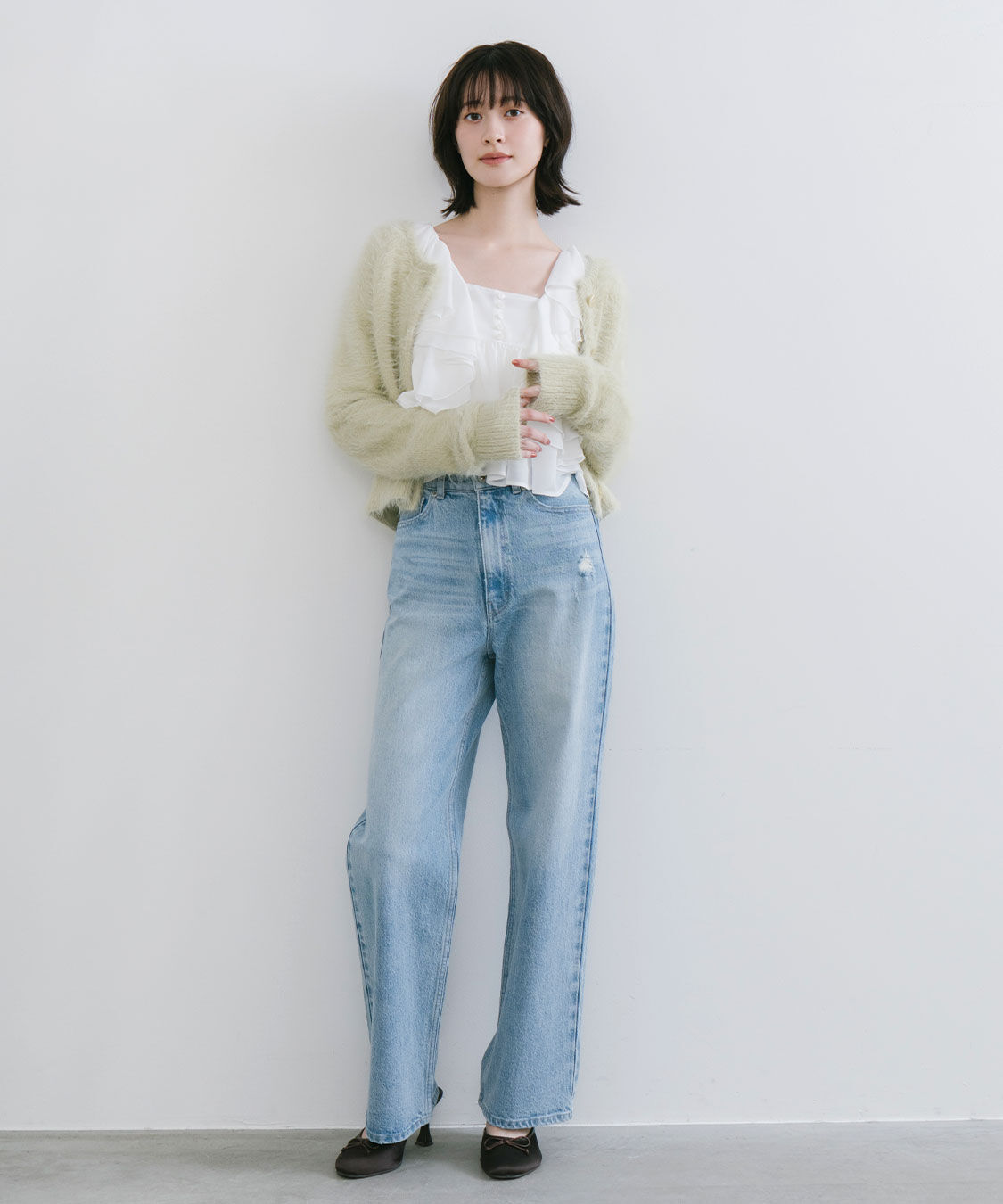 COCO DEAL「フェザーコンパクトニットカーディガン」|ニット・セーター|