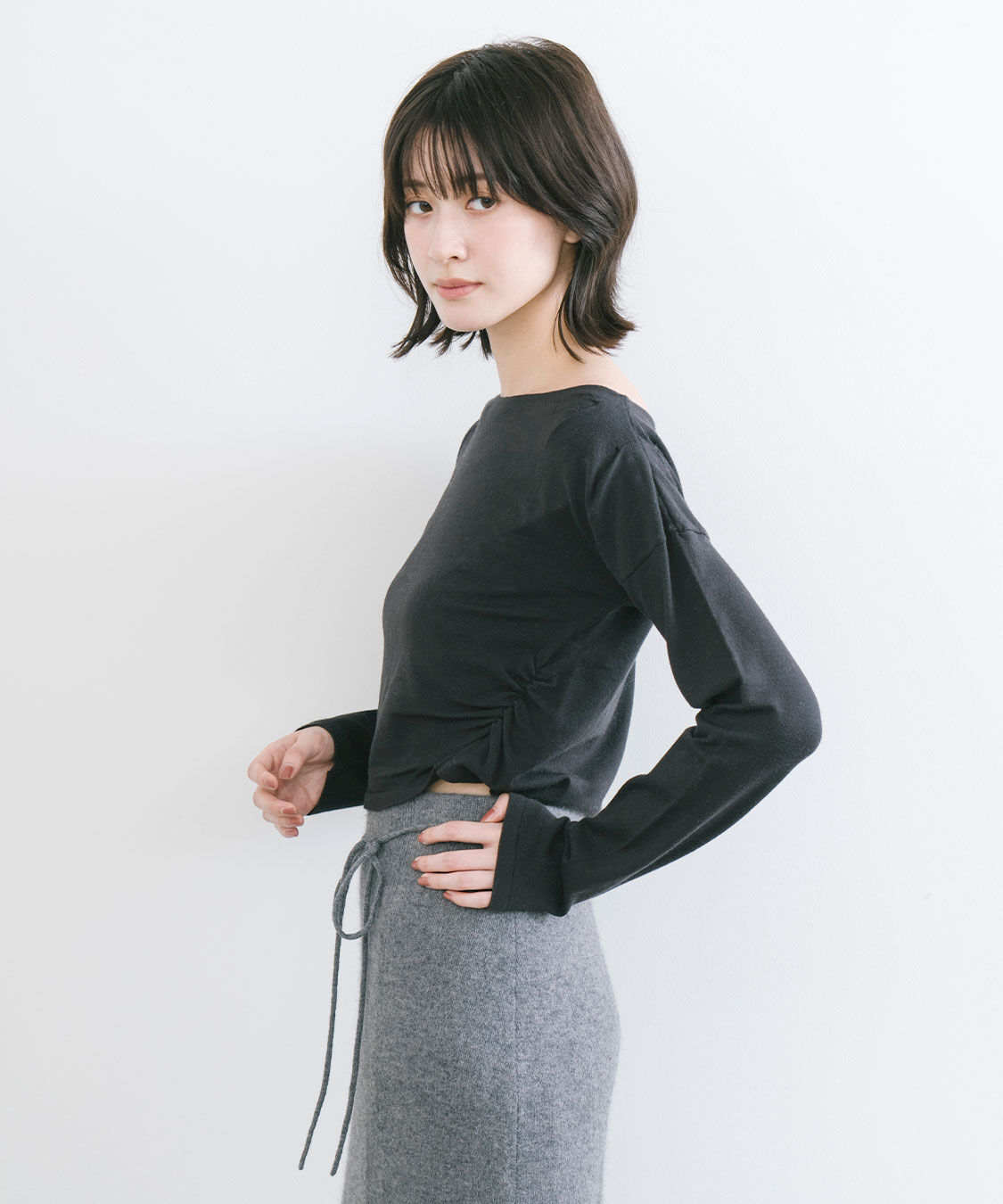 COCO DEAL「タックギャザーデザインニット」|ニット・セーター|